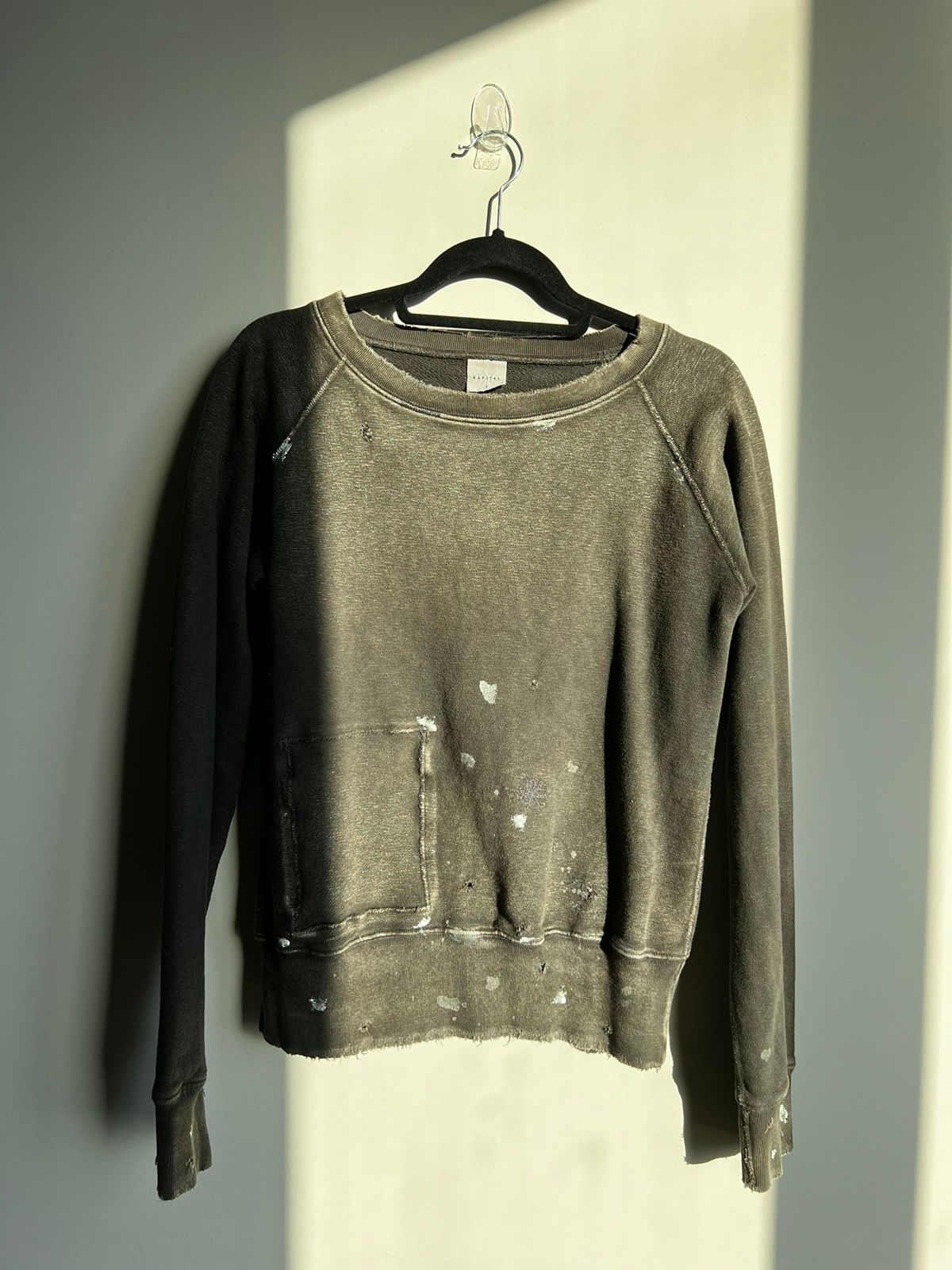Pre-owned Kapital Boro Distressed Sweatshirt In Black
