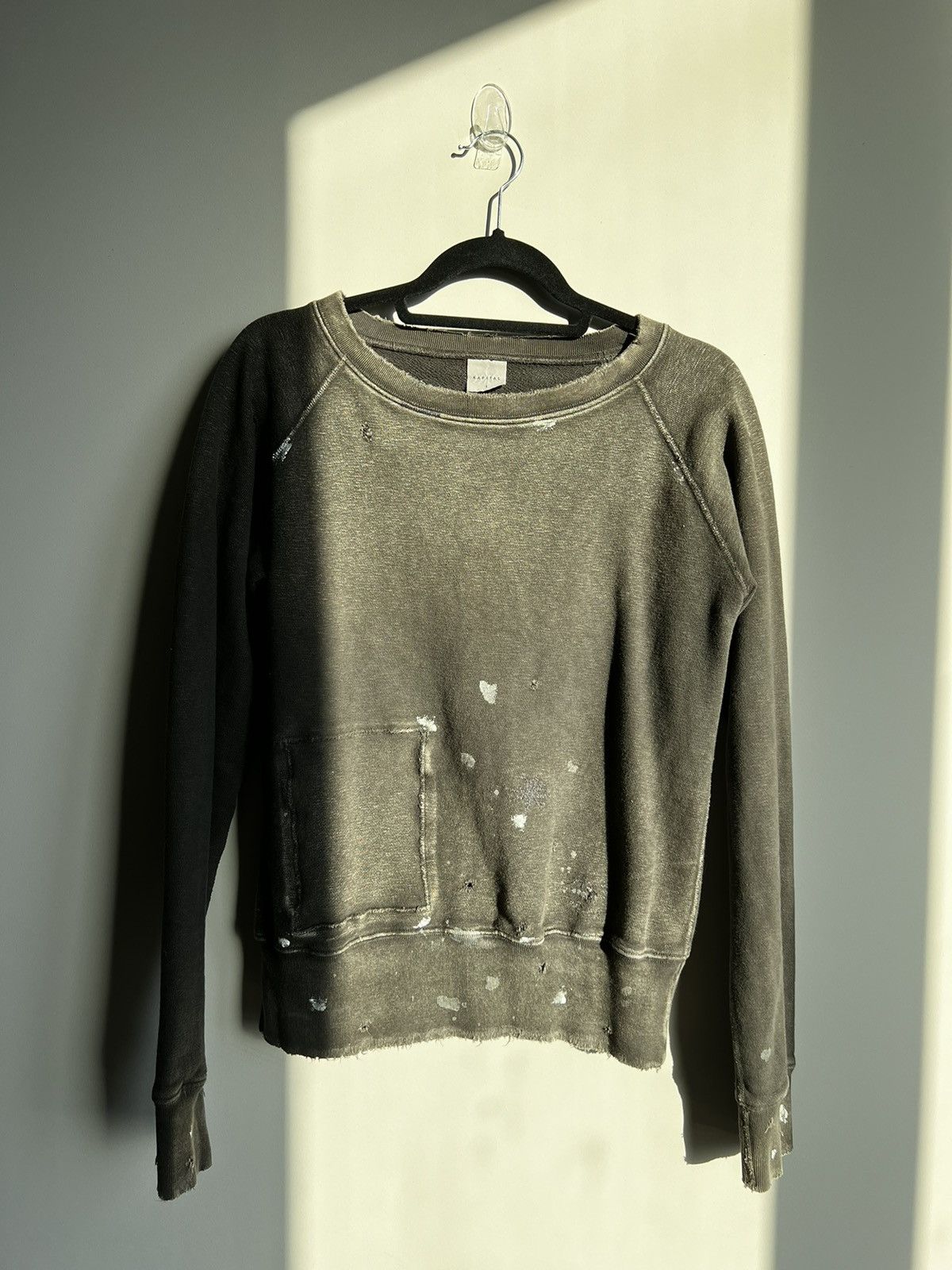 image of Kapital Boro Distressed Sweatshirt in Black, Men's (Size Small)