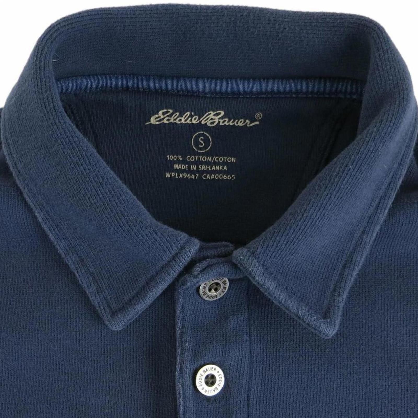 Eddie Bauer Eddie Bauer Navy Blue Long Sleeve Fleece Polo Shirt Men's S Size US S / EU 44-46 / 1 - 2 Thumbnail
