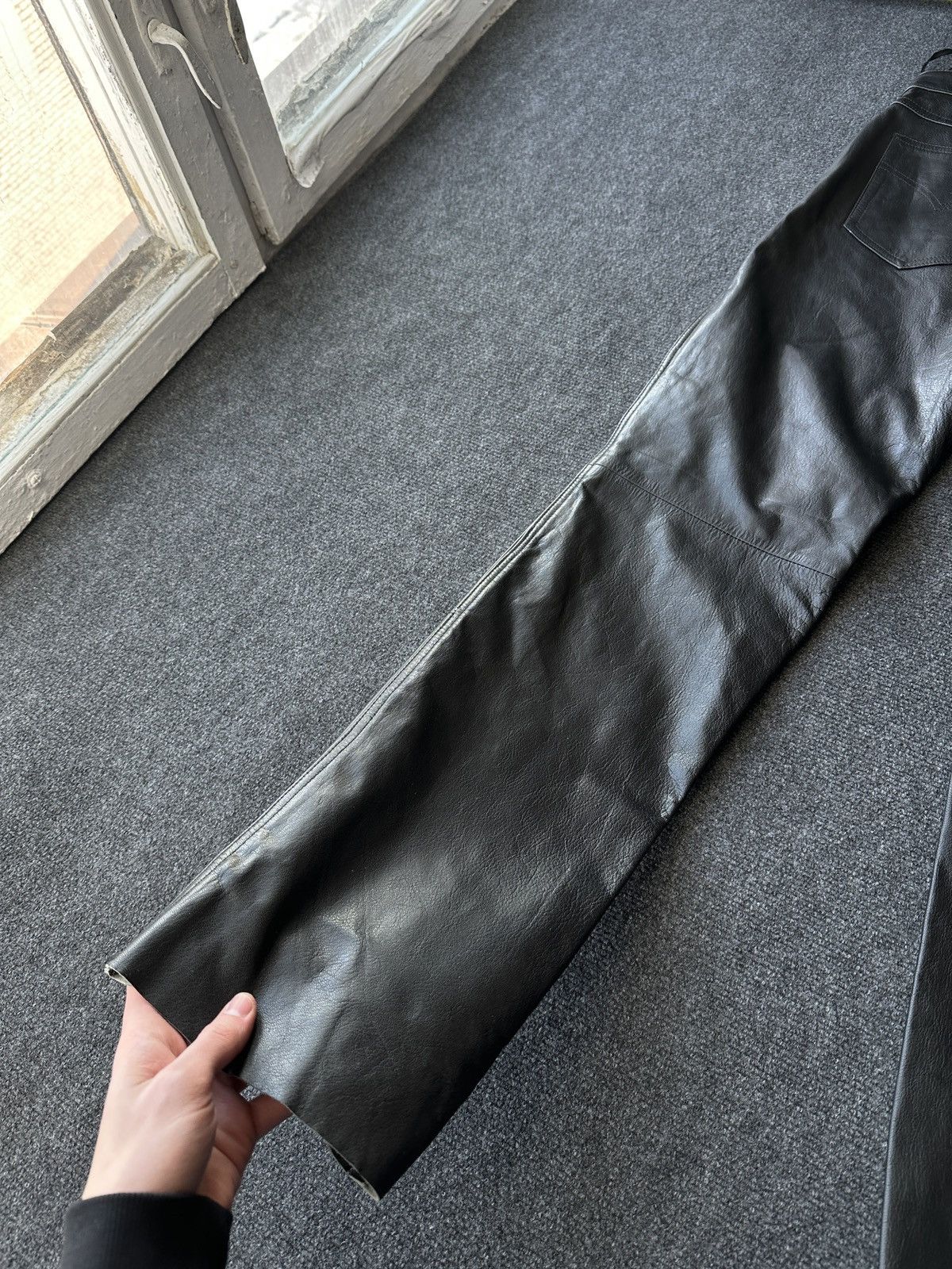 Leather 🚨GRAIL LEATHER PANTS RACING VNTG Cowboy Biker Leather Pants Size US 30 / EU 46 - 18 Thumbnail