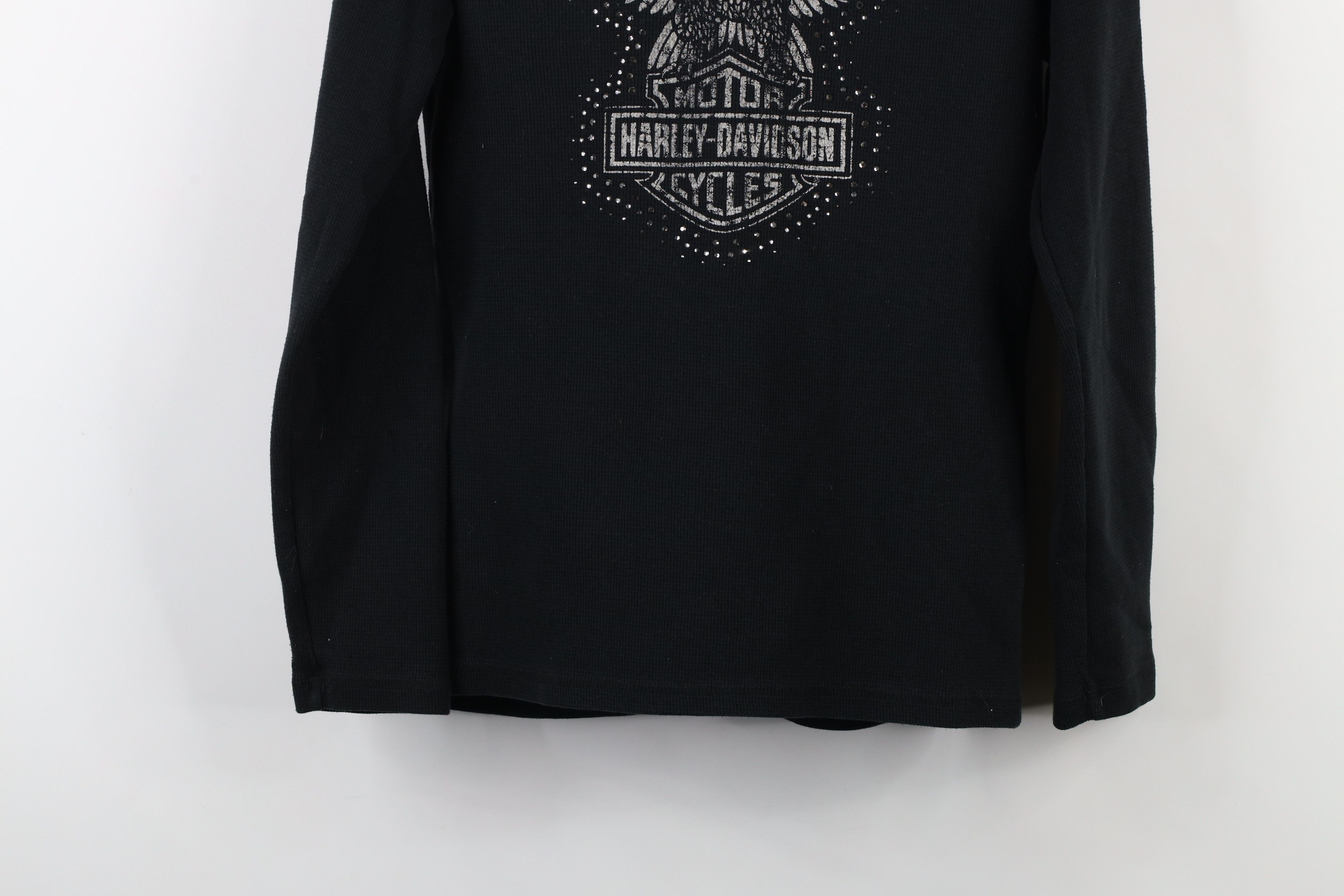 Harley Davidson × Vintage Vintage Y2K Harley Davidson Thermal Waffle Knit T-Shirt Size M / US 6-8 / IT 42-44 - 12 Thumbnail