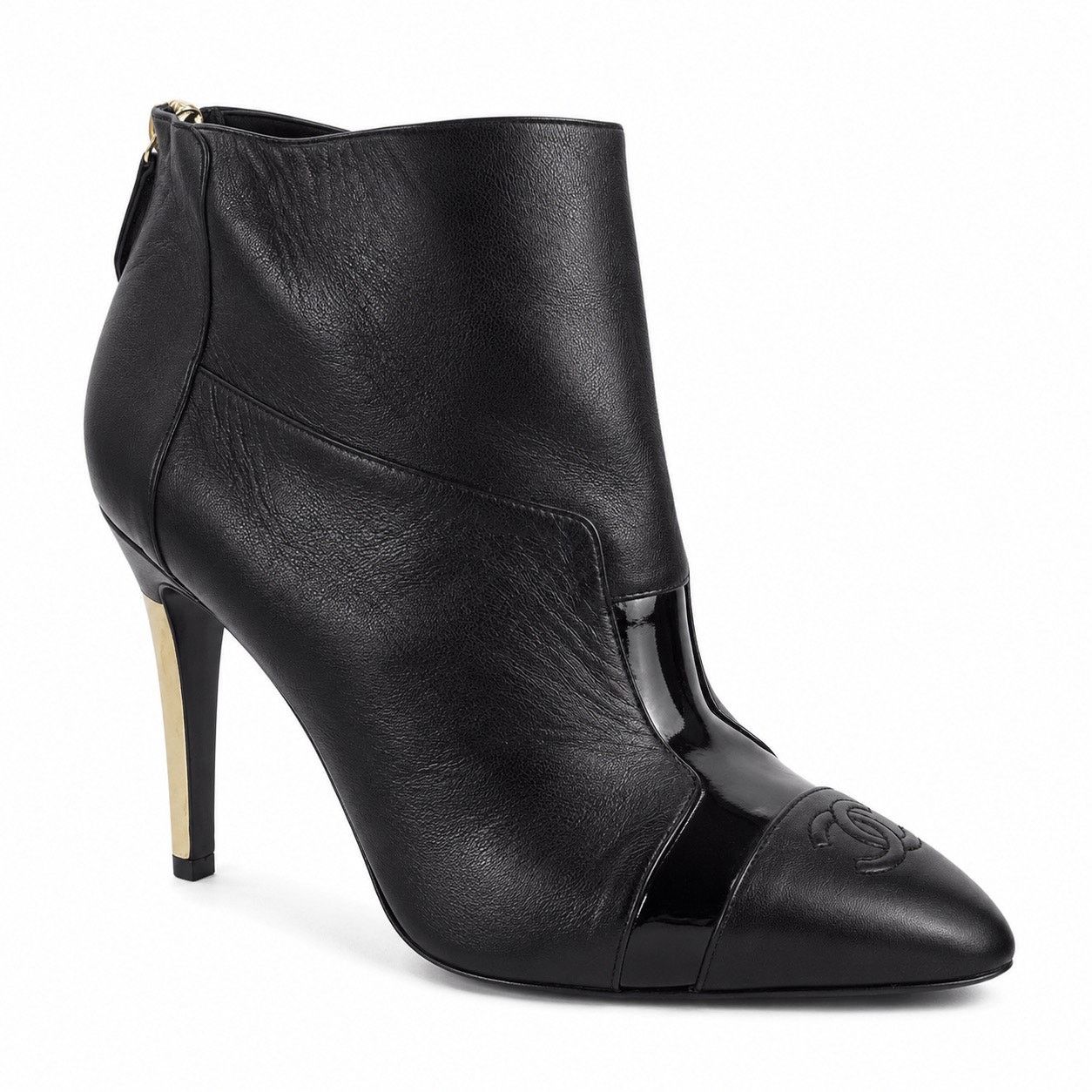 Chanel Chanel CC Logo Cap Toe Lamb Leather Heel Ankle Boots 38 Size US 8 / IT 38 - 3 Thumbnail