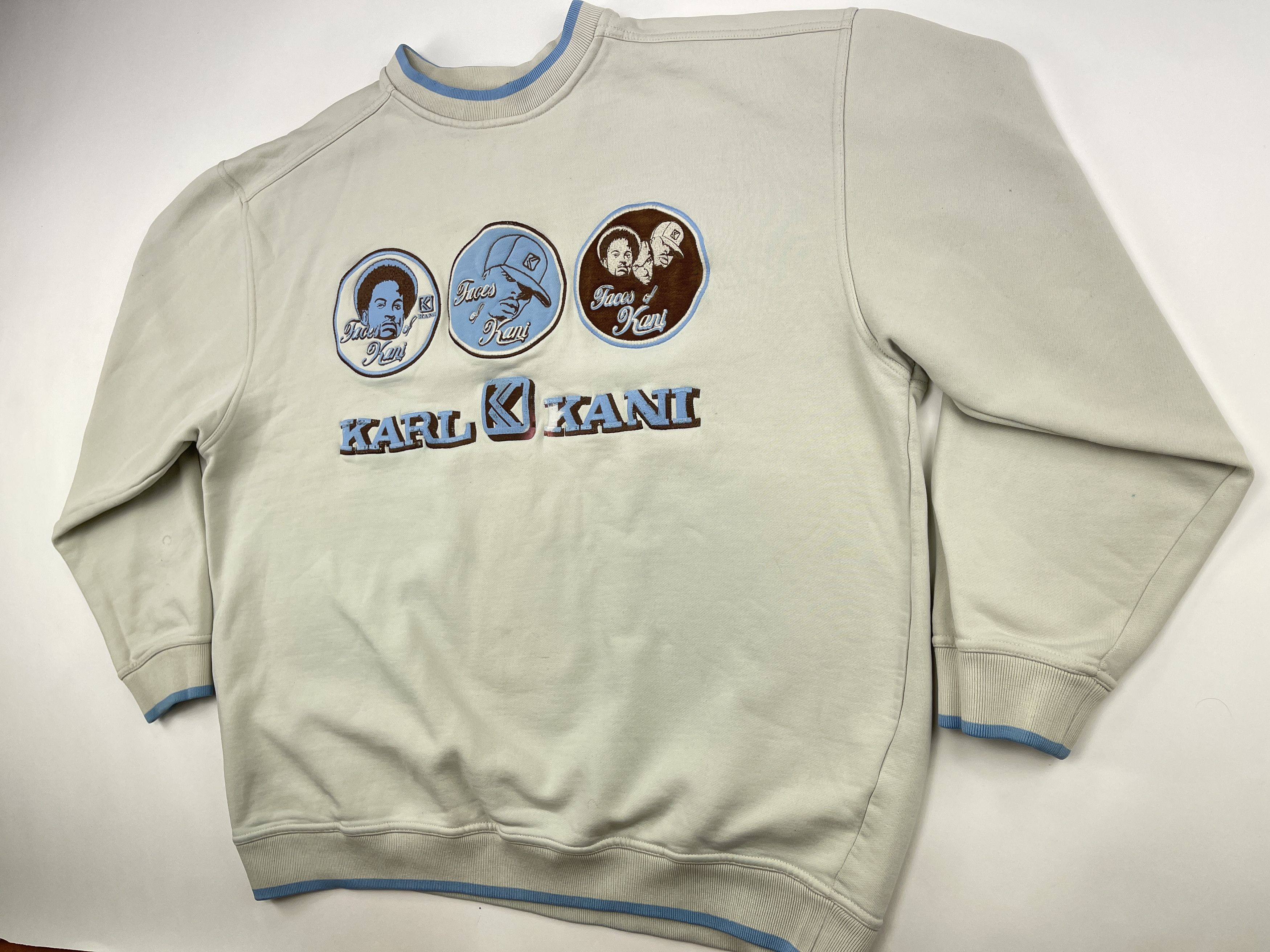 Karl Kani KARL KANI sweatshirt, beige, vintage Kani Faces, 90s size XL Size US XL / EU 56 / 4 - 9 Thumbnail