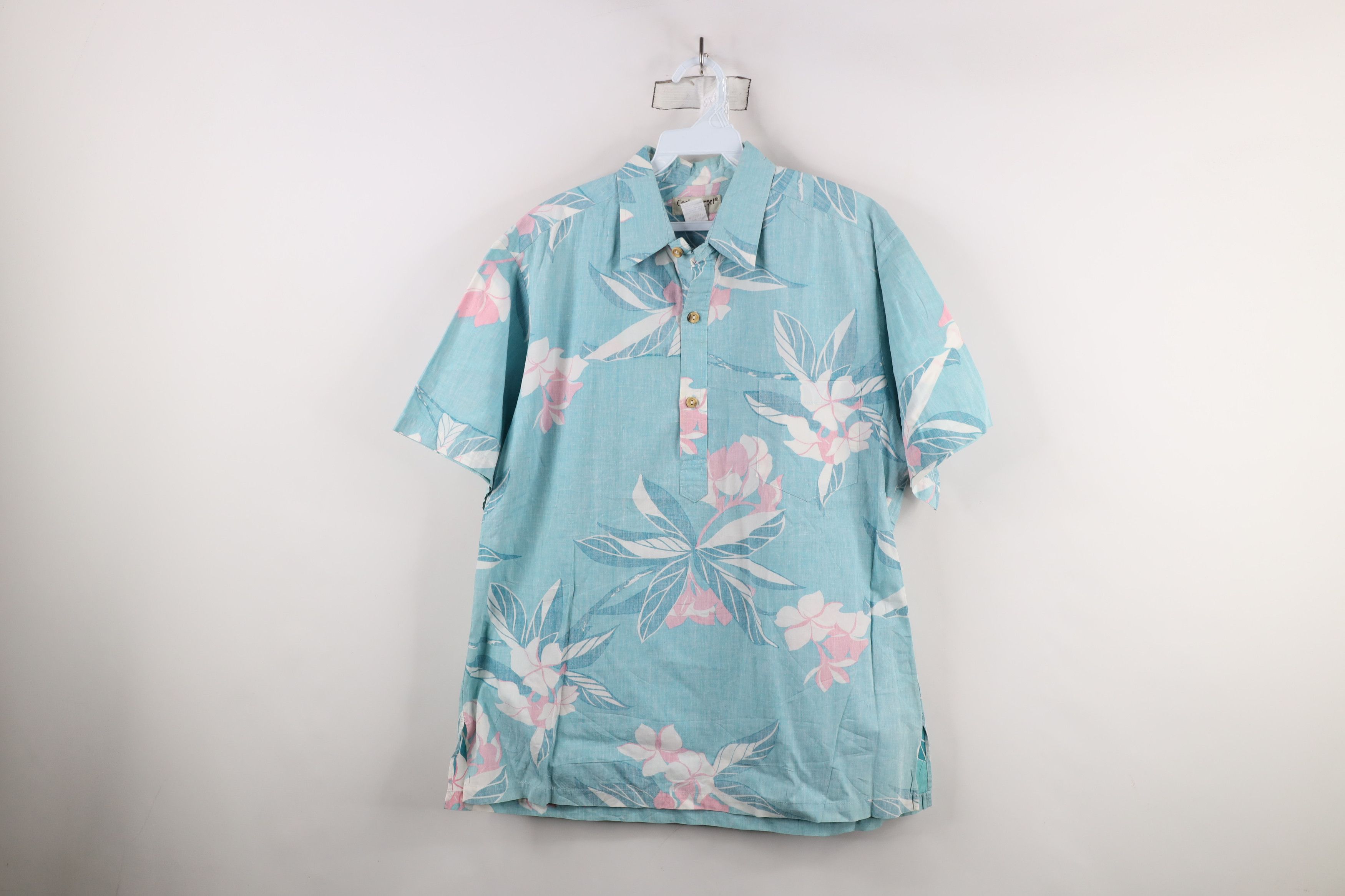 Vintage Vintage 90s Streetwear Flower Collared Button Down Polo USA Size US M / EU 48-50 / 2 - 1 Thumbnail