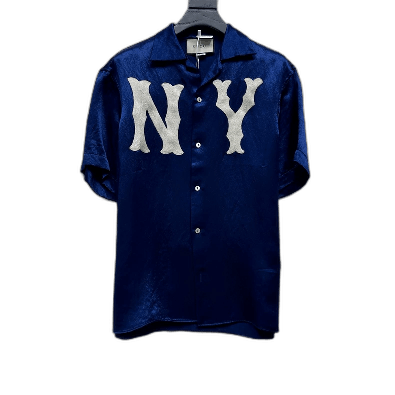 Gucci Gucci MLB Embroidered Silk Short Sleeve Shirt Size US M / EU 48-50 / 2 - 1 Thumbnail