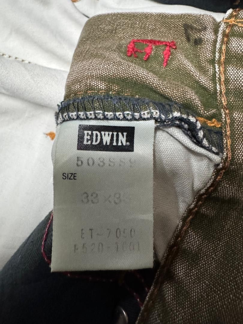 If Six Was Nine 💥Baggy💥Insane Edwin 503 Sand Washed Distressed Brown Jeans Size US 33 - 7 Thumbnail