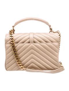 Saint Laurent Paris o1b1hav110225 Size: OS / College Medium Bag in Dark Beige Size ONE SIZE - 4 Thumbnail