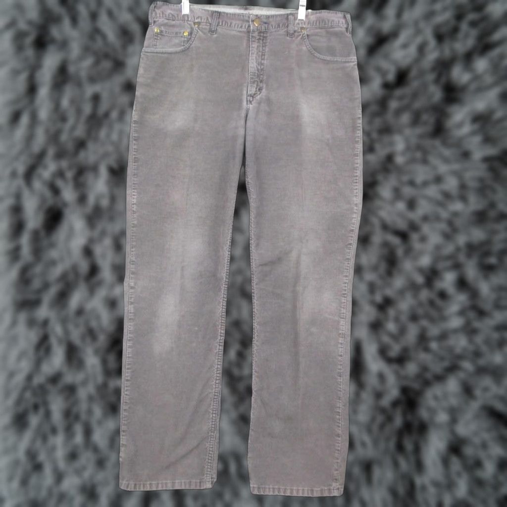 Bills Khakis Bills Khakis Jeans Mens 37x32 Gray Corduroy 5 Pocket Straight Leg Stretch Size US 37 - 1 Thumbnail