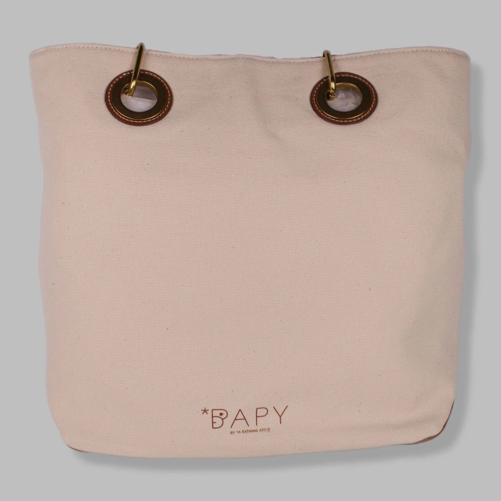 Bape BAPY by A Bathing Ape Chain Handle Canvas Tote — Beige/Tan Size ONE SIZE - 2 Thumbnail