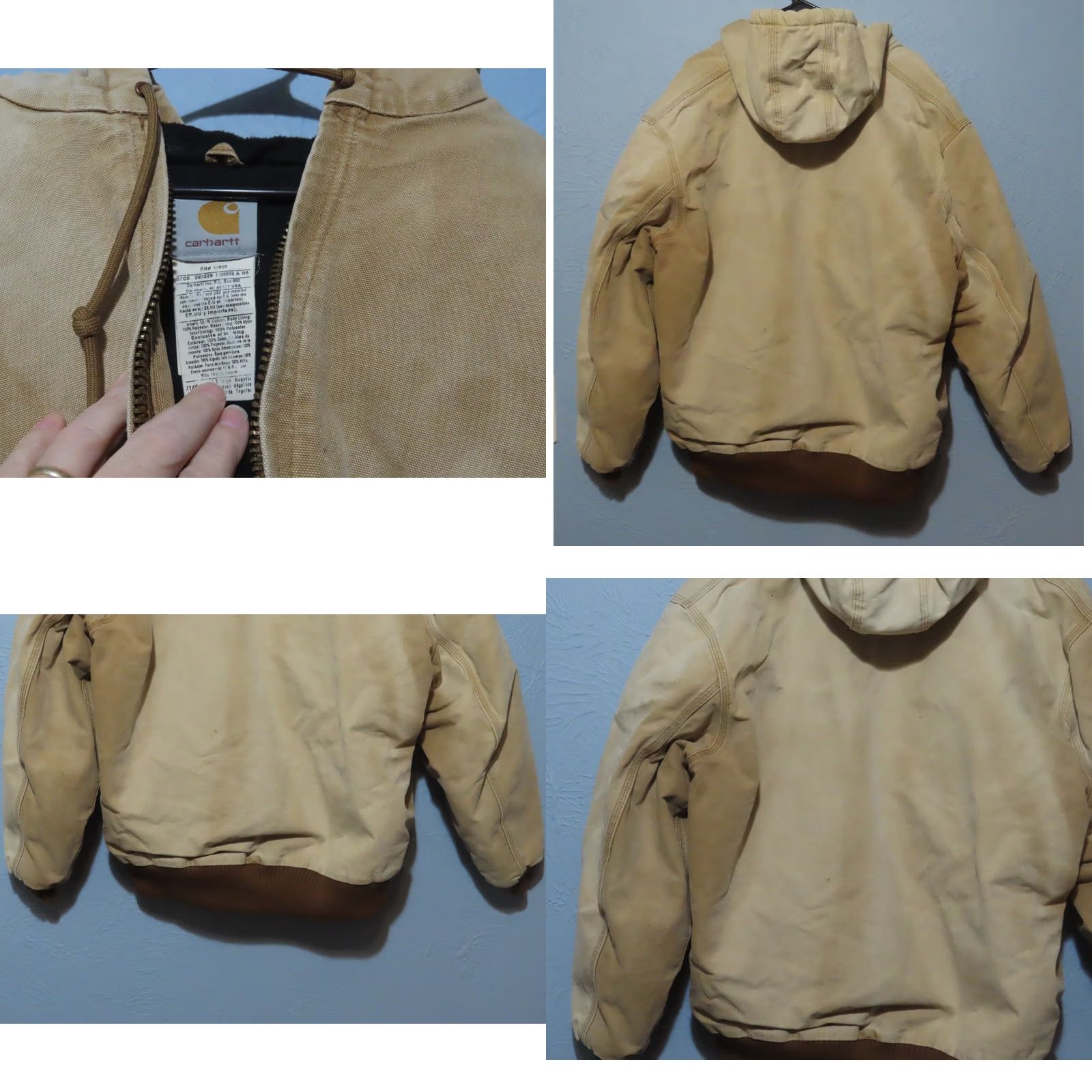 Carhartt Vintage Carhartt J140 Faded Distressed Stained Hooded Active Jacket XL Tan Size US XL / EU 56 / 4 - 9 Thumbnail