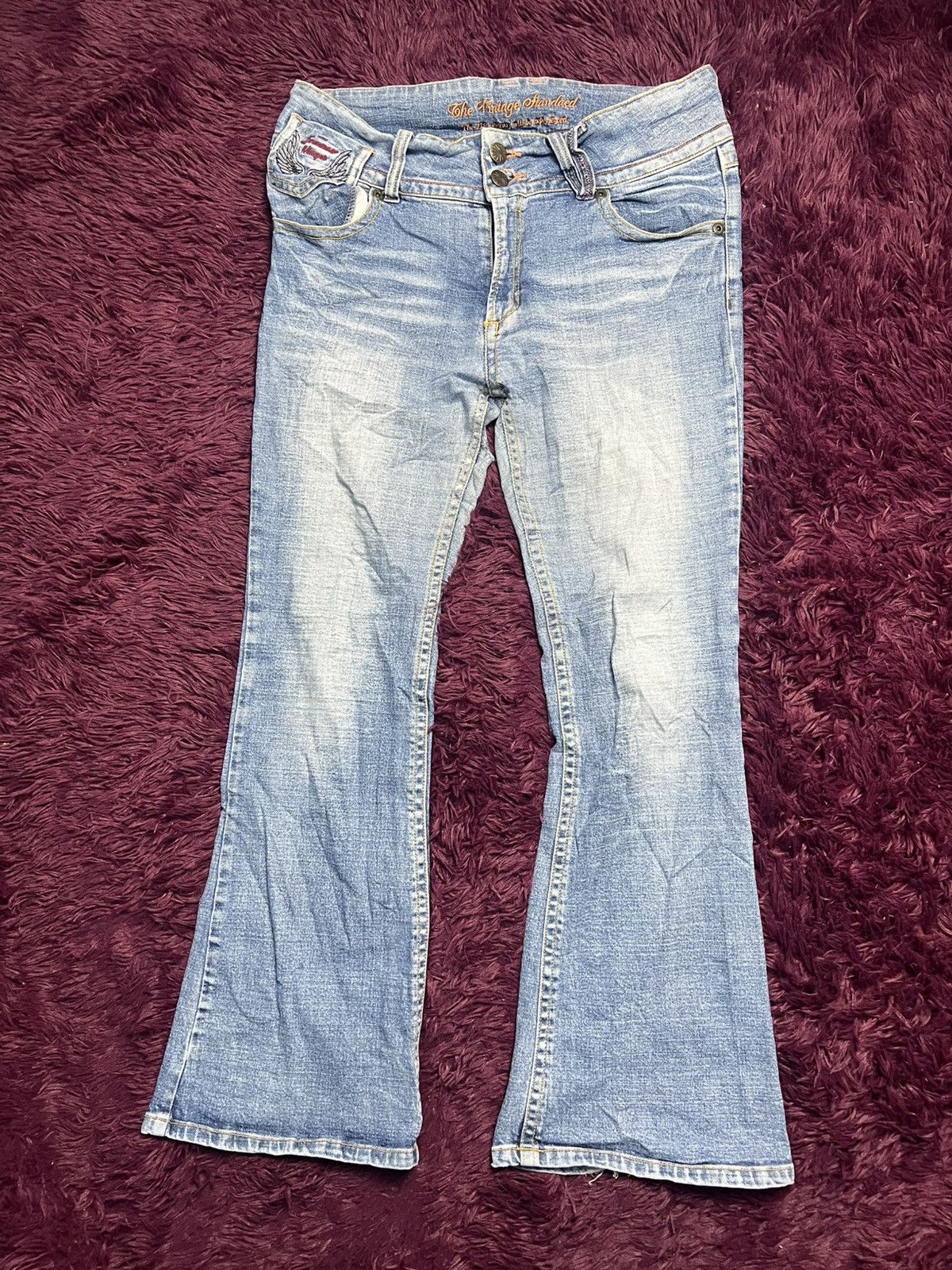 Hysteric Glamour Vintage Heaven Winger Embroidered Wing Bootcut Jeans (47) Size US 35 - 1 Thumbnail
