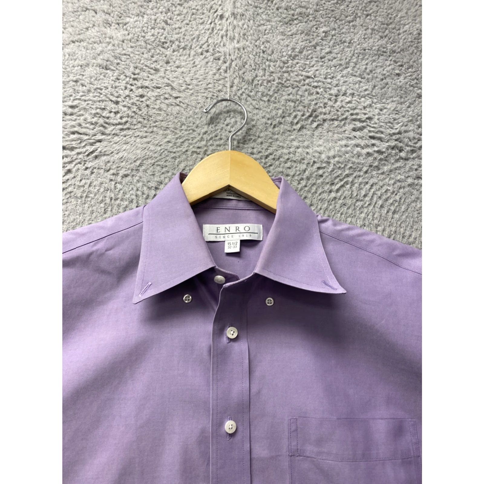 Enro Enro Fashion Knits Shirt 15.5 32/33 Purple Lavender Cotton Medium 162-6 / 33/32 Size M Button-Front Long Sleeve Vintage Original Disco Casual Jeans? Size US M / EU 48-50 / 2 - 2 Thumbnail