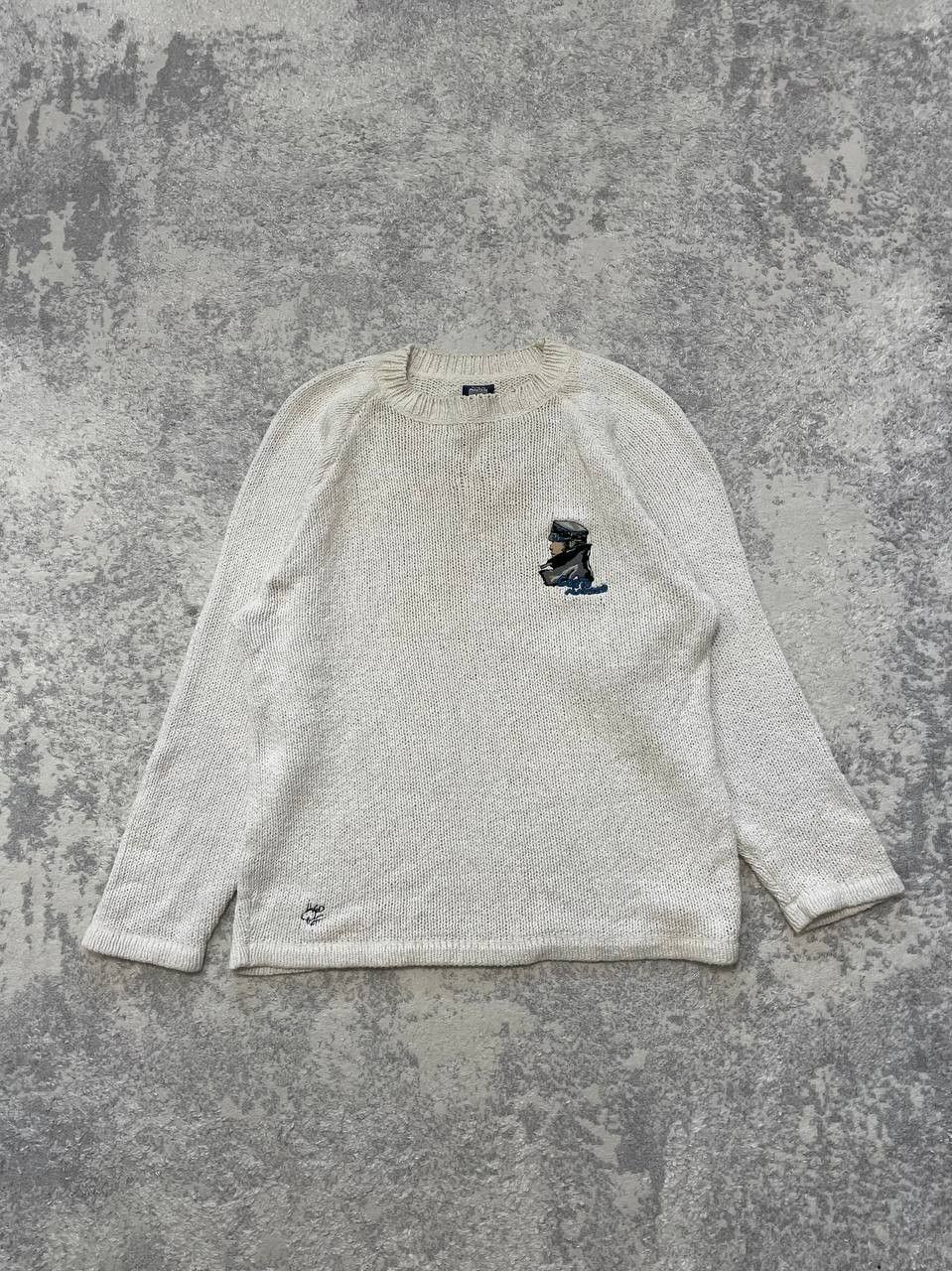 Other Vintage Corto Maltese Wool Sweater Loose Knit Cream Art Knit Size US L / EU 52-54 / 3 - 1 Thumbnail