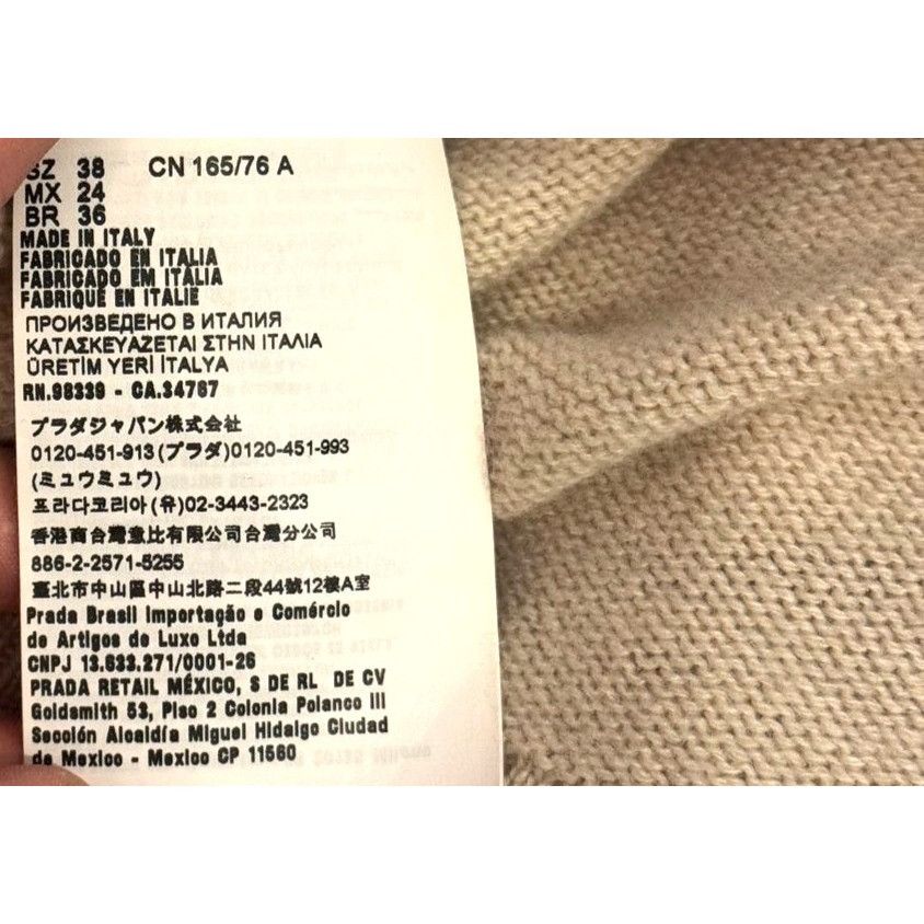 Miu Miu Miu Miu Womens Beige Knit Wool Button-Up Cardigan With Cryst Size XS / US 0-2 / IT 36-38 - 8 Thumbnail
