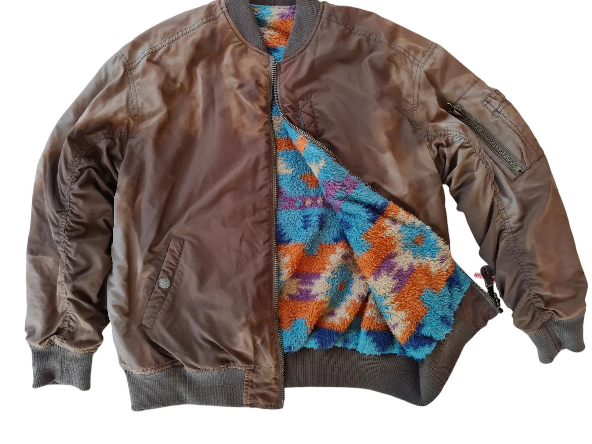 Other Vtg Titicaca Bomber Jacket Revisible Sun Faded Size US M / EU 48-50 / 2 - 2 Thumbnail