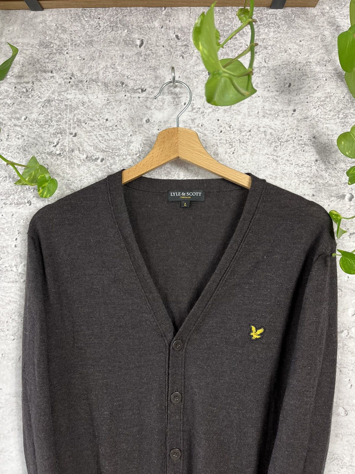 Designer × Lyle & Scott Lyle & Scott - 100% Merino Wool Cardigan Sweater Size US L / EU 52-54 / 3 - 1 Thumbnail