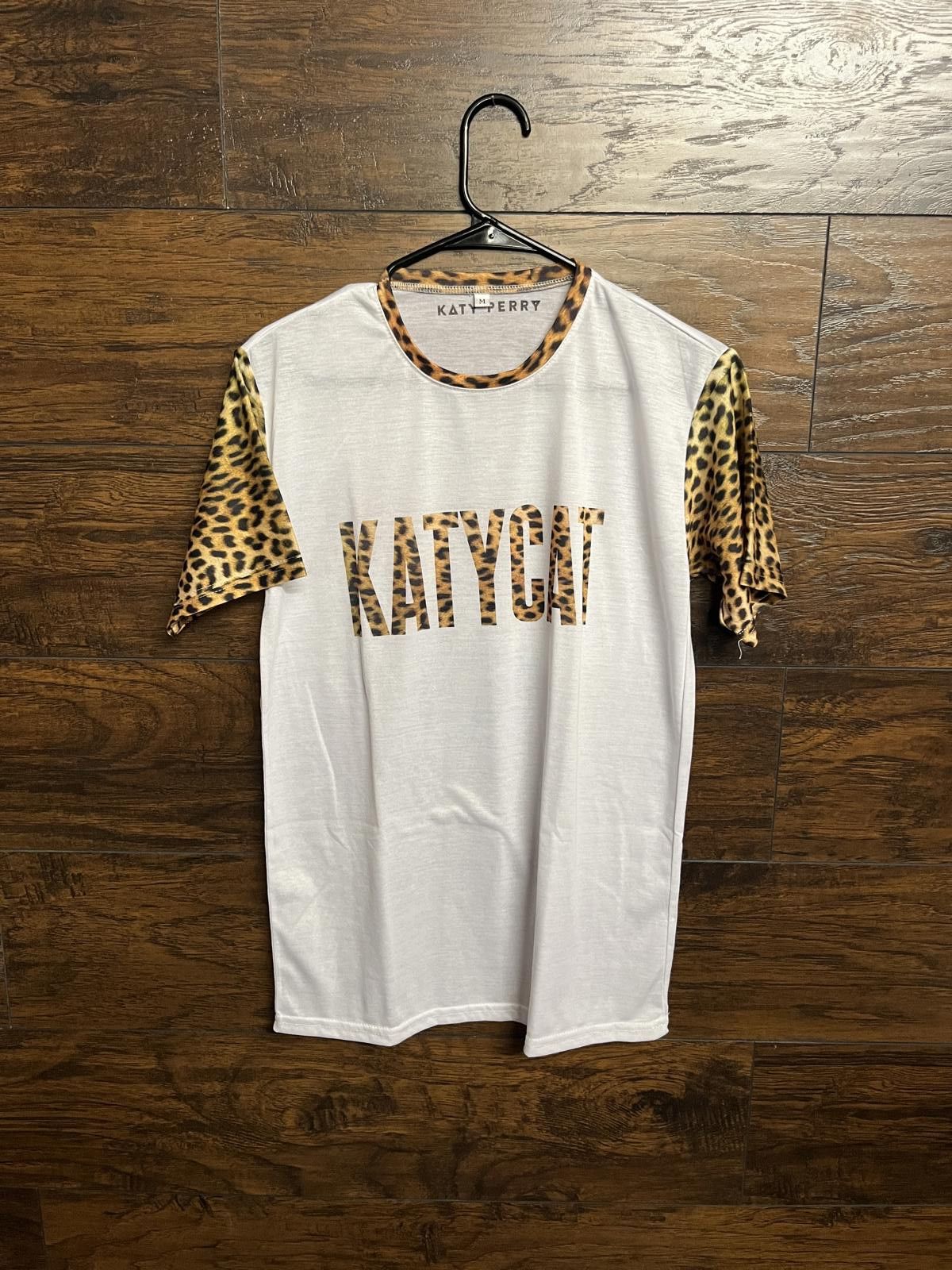 Designer Katy Perry T-shirt - Katy Cat Leopard Sleeve Shirt - M Size US M / EU 48-50 / 2 - 1 Thumbnail