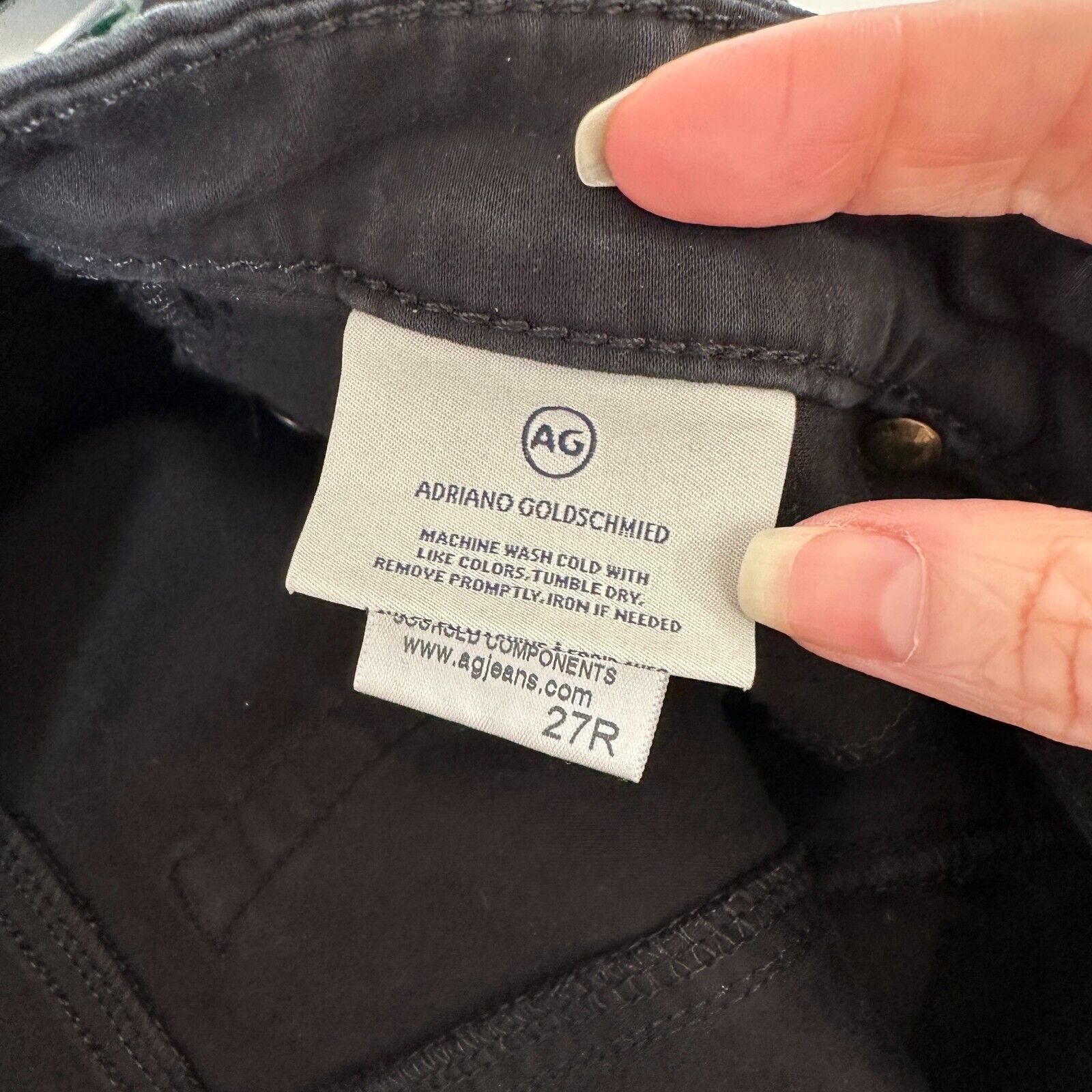 AG Adriano Goldschmied Adriano Goldschmeid Black Ankle Mid Rise Skinny Jeans 27 Size 27" / US 4 / IT 40 - 9 Thumbnail