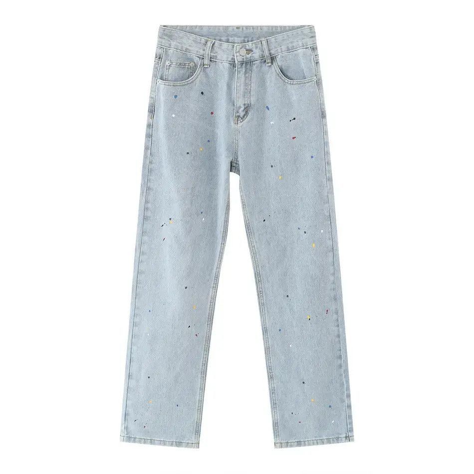 Japanese Brand Retro loose straight leg graffiti jeans Size US 32 / EU 48 - 5 Thumbnail