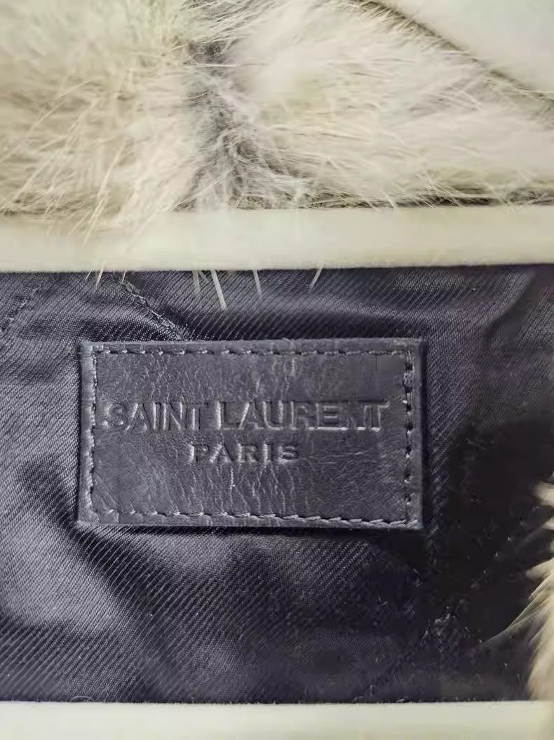 Saint Laurent Paris Saint Laurent Denim Jacket with Fur Collar Size US S / EU 44-46 / 1 - 7 Thumbnail