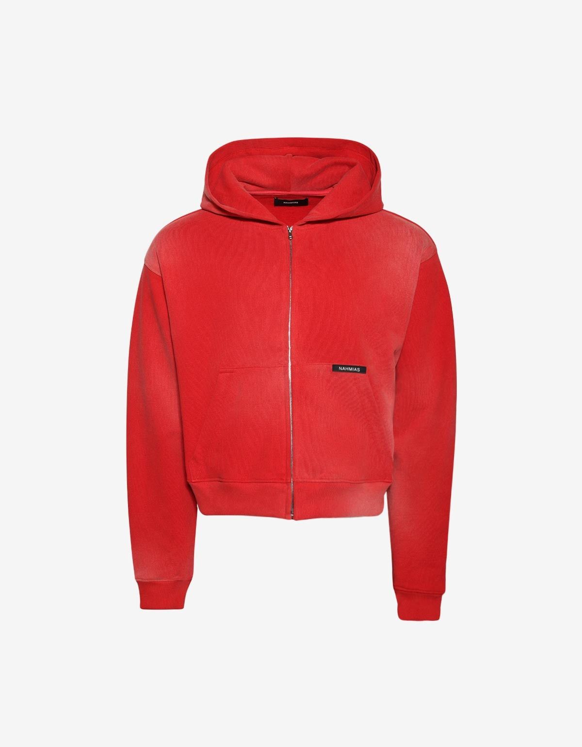 Nahmias Nahmias Red Sunfade Boxy Zip-Up Hoodie Size US XS / EU 42 / 0 - 1 Thumbnail