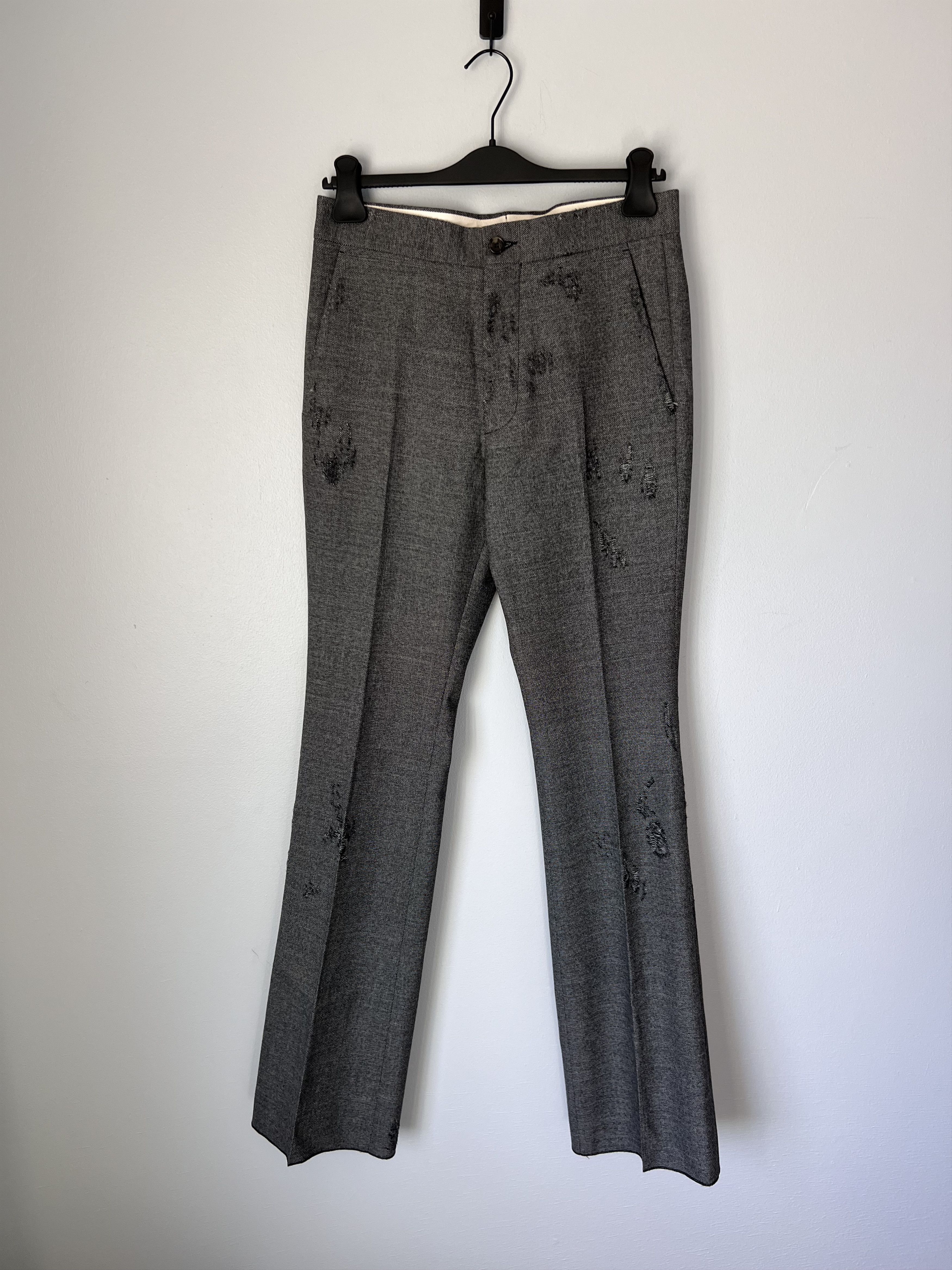Marni Marni Distressed Wool Pants in Grey Size US 30 / EU 46 - 1 Thumbnail