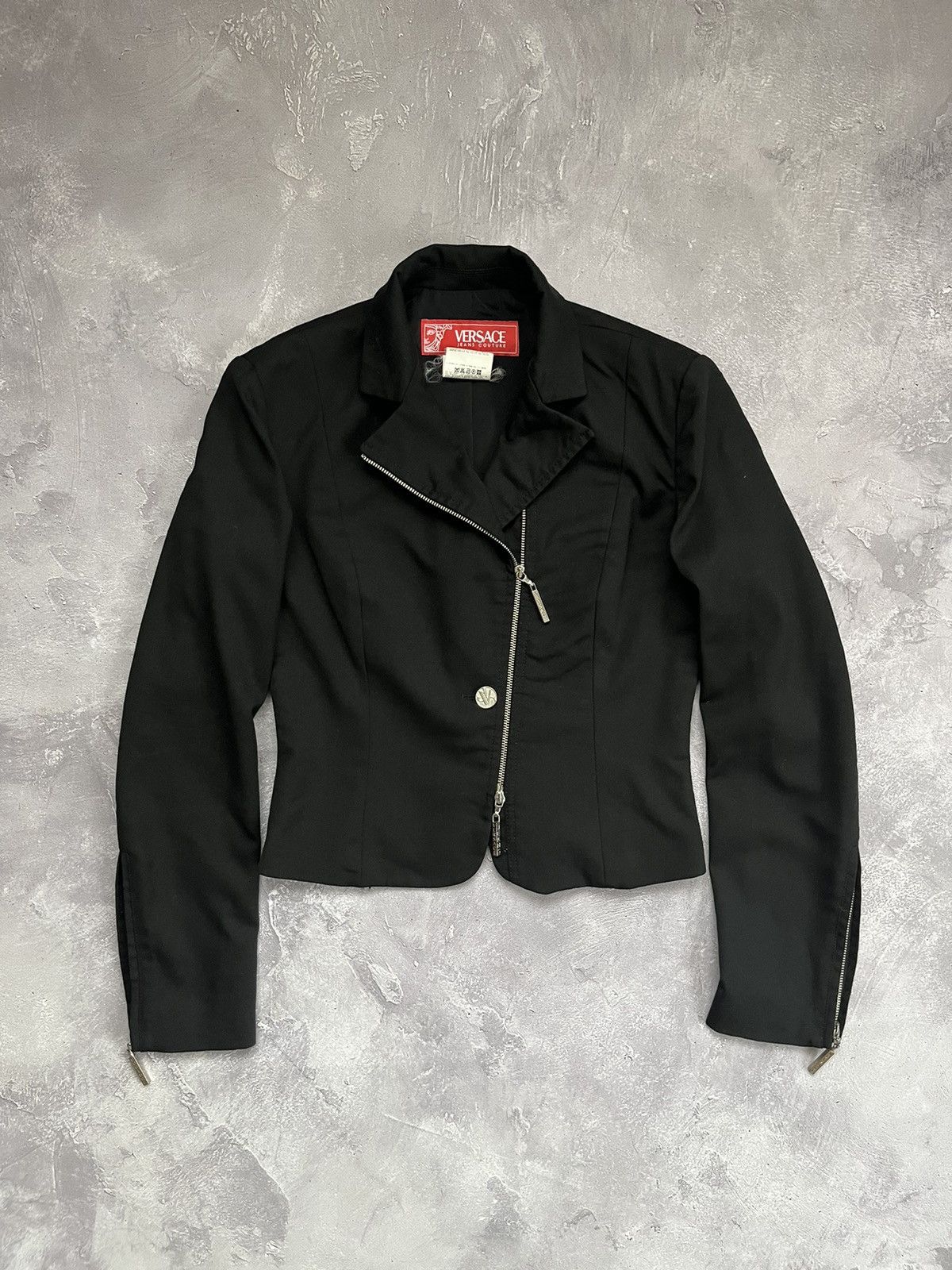 Vintage Versace Jeans Couture Wool Jacket Black Femme