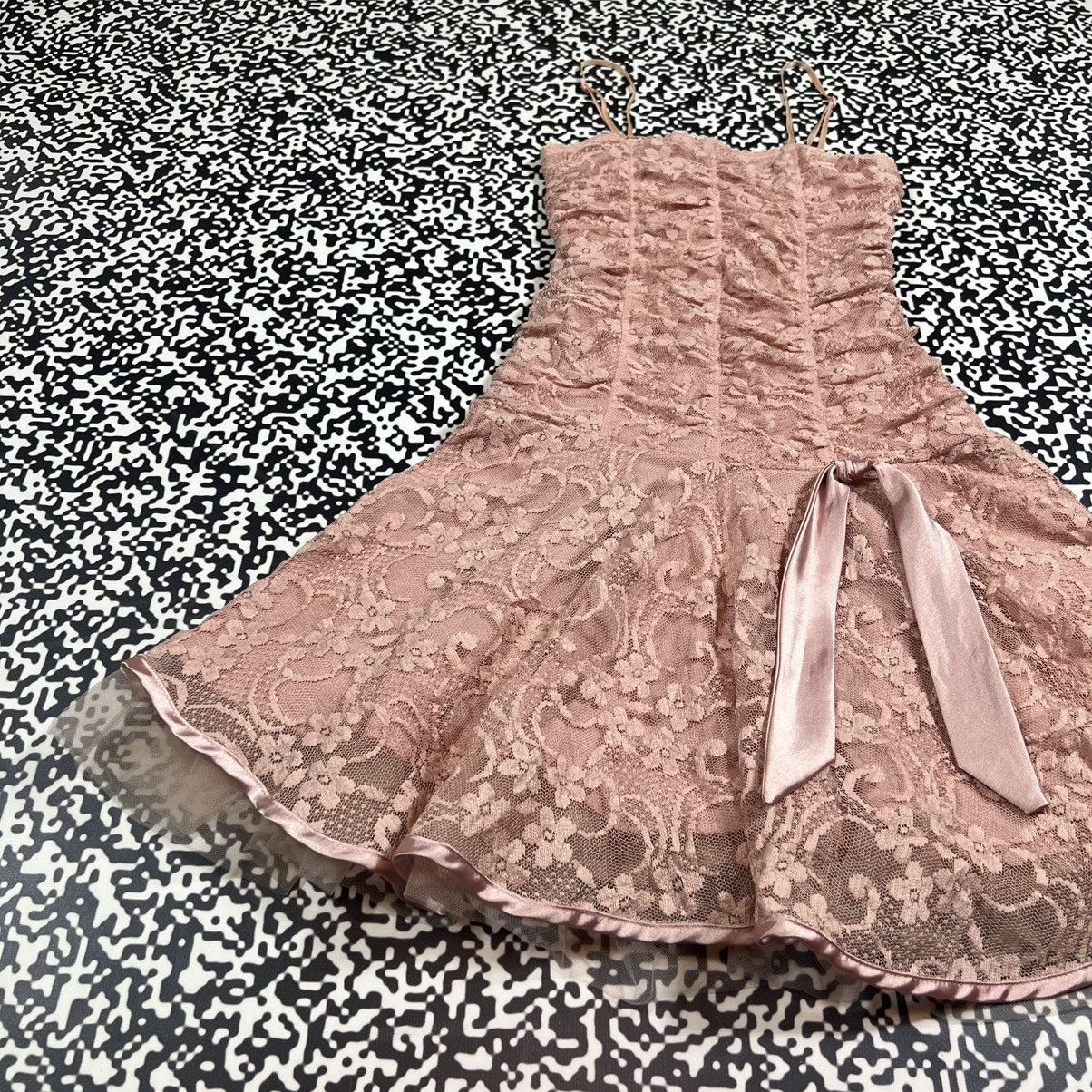 Japanese Brand Vintage Y2K Un Deux Trois Sexy Pink Mesh Mini Dress Size M / US 6-8 / IT 42-44 - 13 Thumbnail