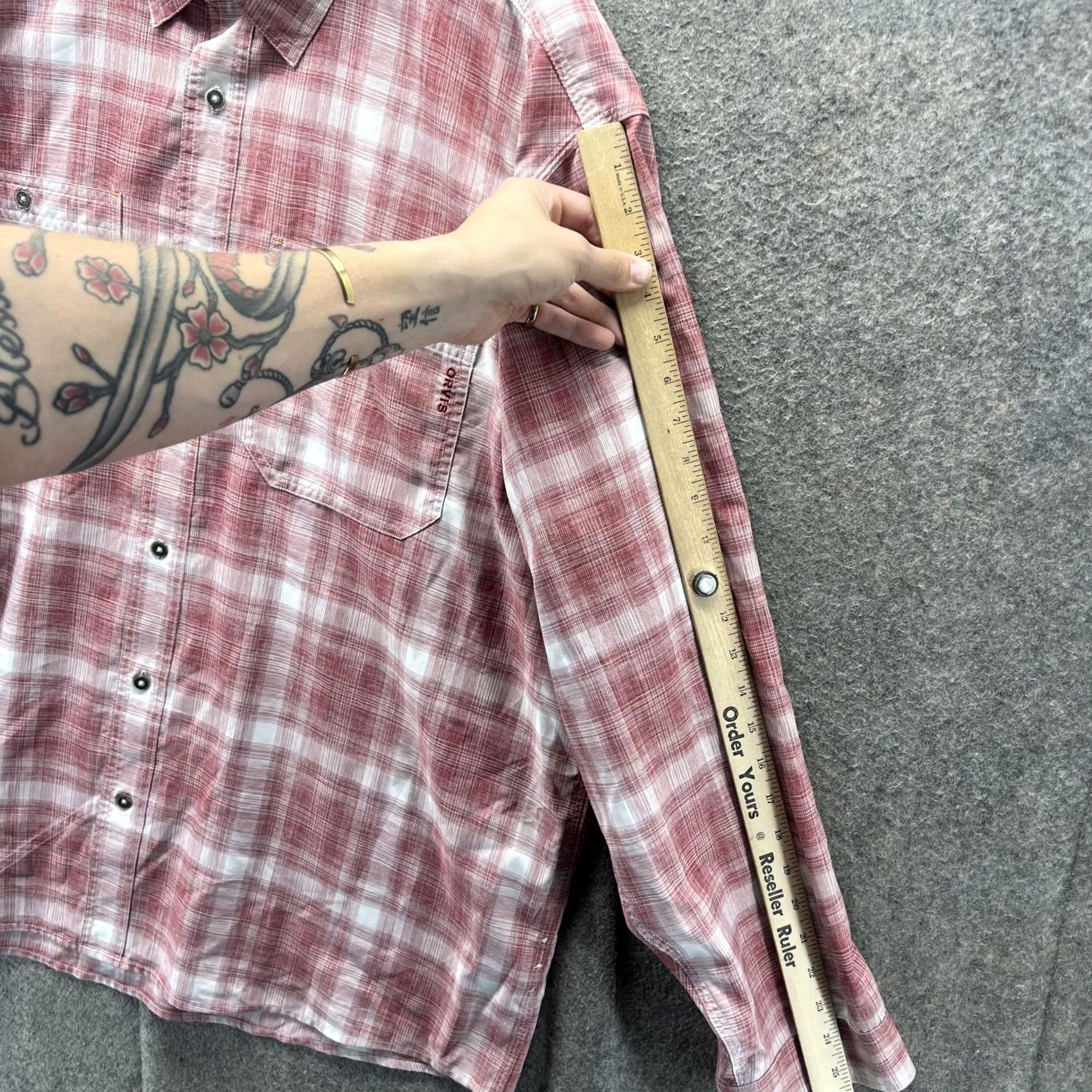 Orvis Orvis Shirt Mens 2XL Red Plaid Polyester Long Sleeve Snap Front Pockets Casual Size US XXL / EU 58 / 5 - 3 Thumbnail