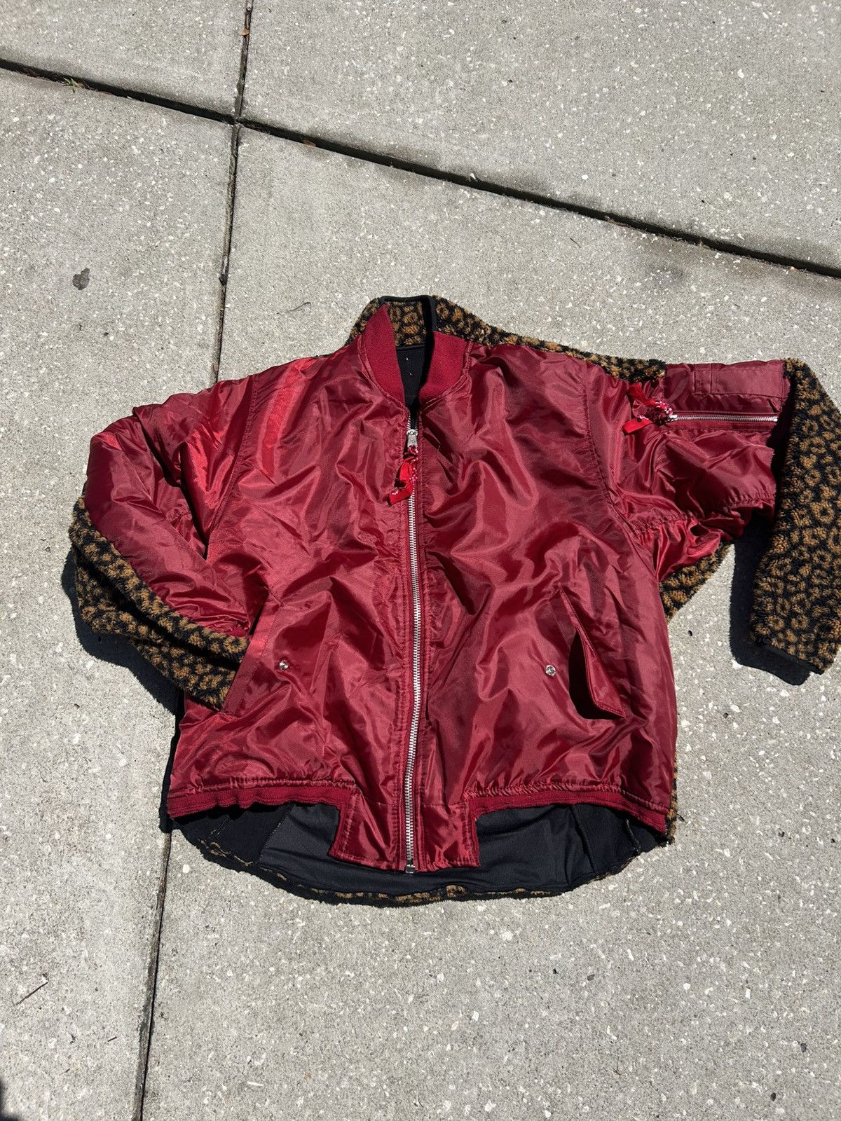 1/1 Your World reconstructed split cheetah print bomber