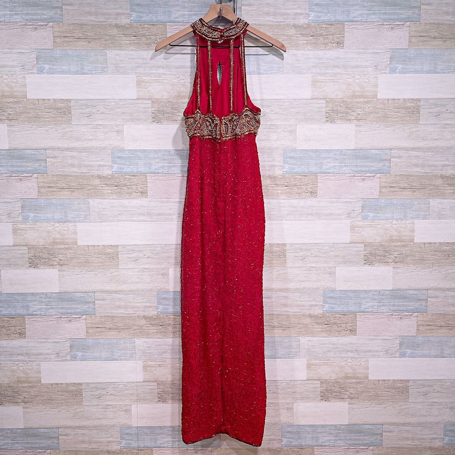 Other × Vintage Laurence Kazar Beaded Sequin Halter Ball Gown Womens Medium Size M / US 6-8 / IT 42-44 - 3 Thumbnail