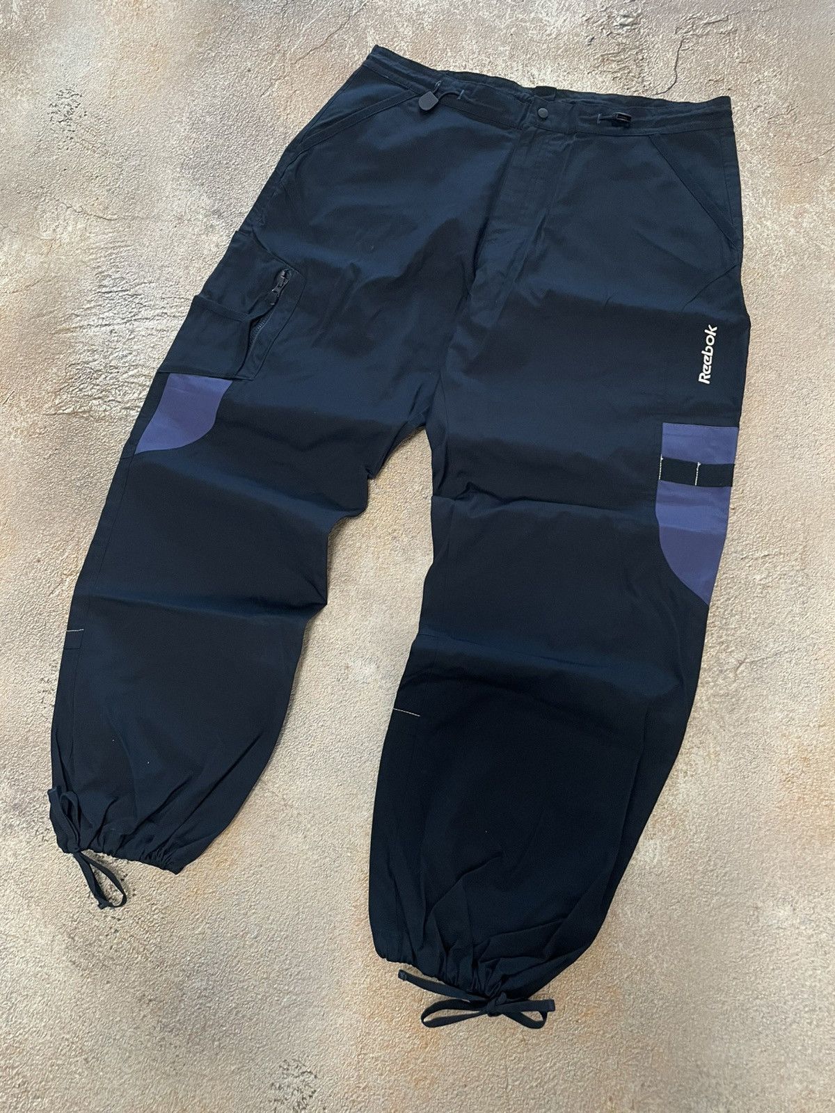 Reebok Vintage Reebok Nylon Navy Boxy Cargo Track Pants Size US 36 / EU 52 - 2 Thumbnail