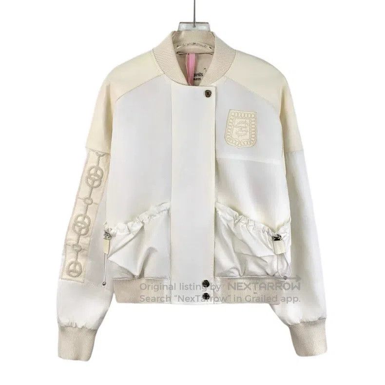 Hermes Hermes Color Block Logo Embroidered Collar Long Sleeve Jac Size XXS / US 00 / IT 34 - 1 Thumbnail