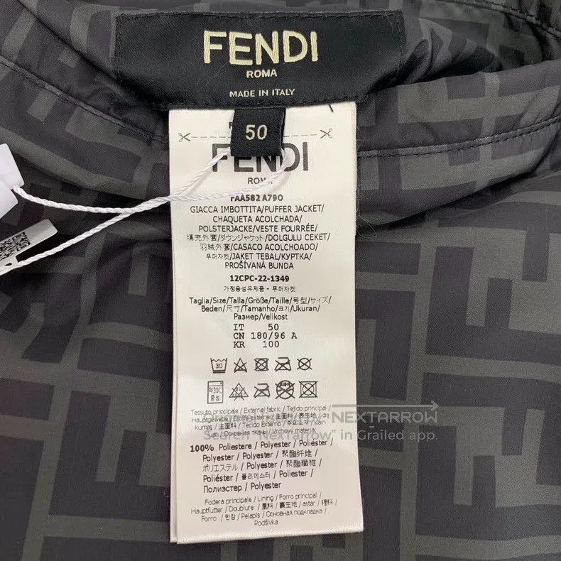 Fendi Fendi Gray logo letter all-over print hooded zip-up revers Size US M / EU 48-50 / 2 - 5 Thumbnail