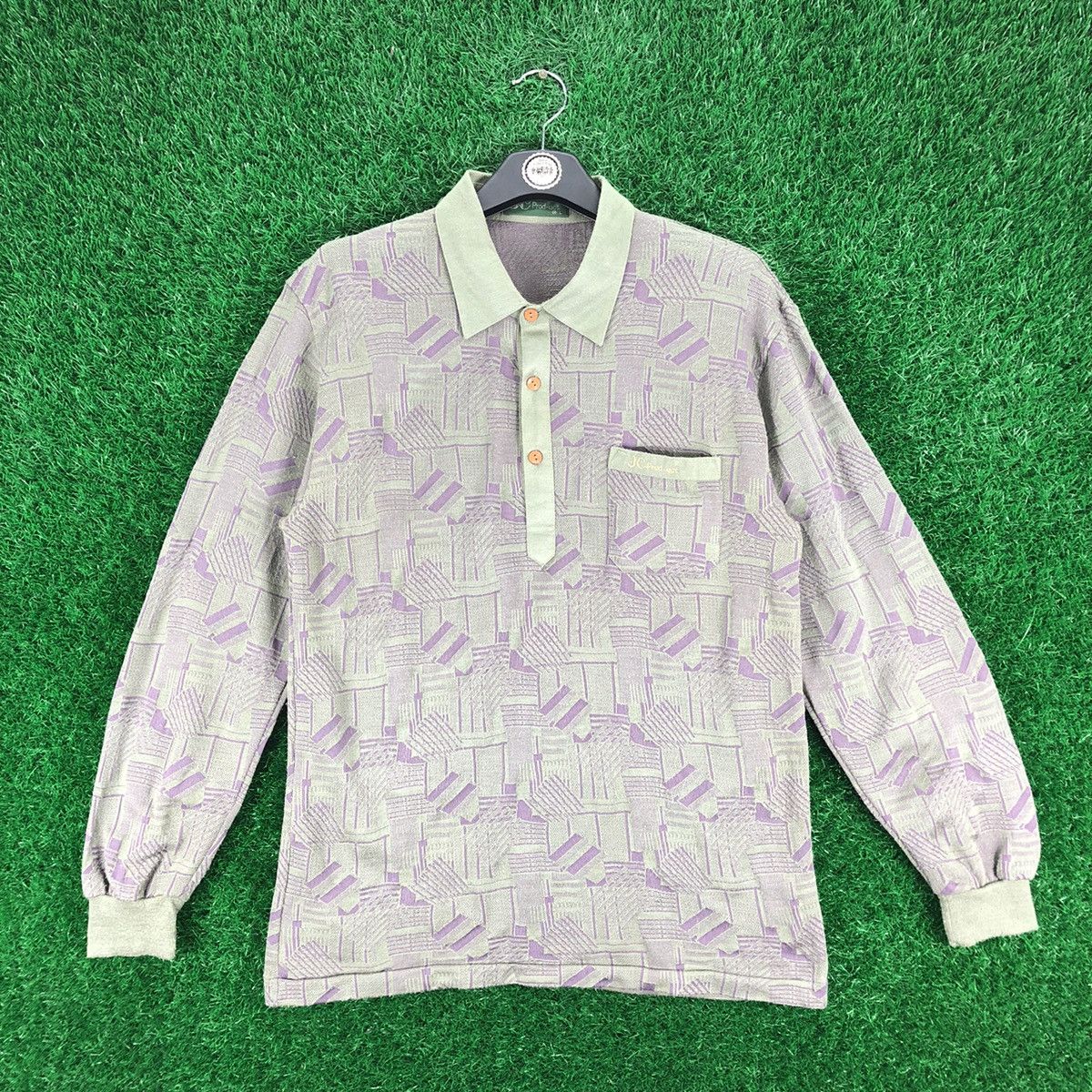 Vintage 80's Knit Polo Shirt Single Pocket by JC Product