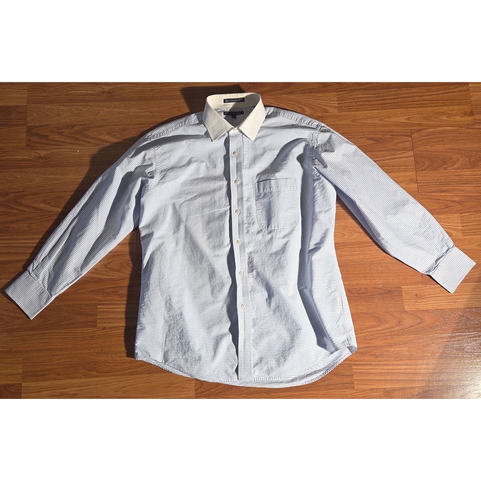 Tommy Hilfiger Tommy Hilfiger Blue Striped Button Up - Men's Shirt - Large Size US L / EU 52-54 / 3 - 3 Thumbnail