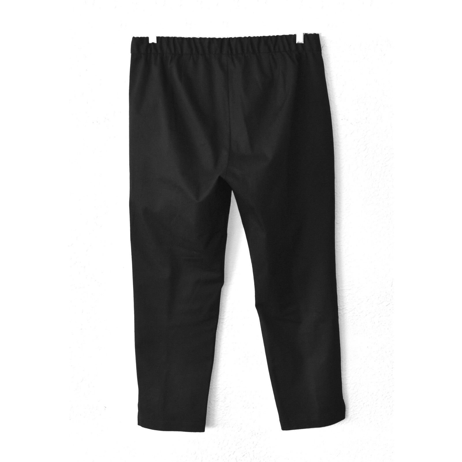 Eileen Fisher EILEEN FISHER Blk Cotton Blend Elastic Waistband Pants Sz M Size 34" / US 12 / IT 48 - 2 Thumbnail