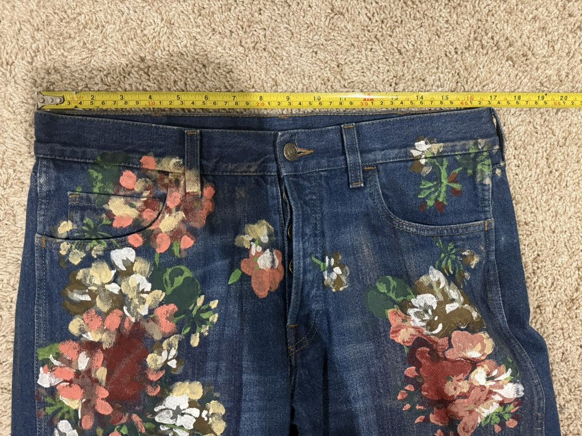 Gucci Hand Painted Floral Jeans | Grailed