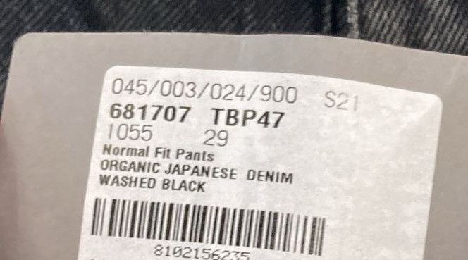 Balenciaga o1in1g0125 Year Of The Tiger Normal Fit Denim Pant Black Size US 29 - 6 Thumbnail