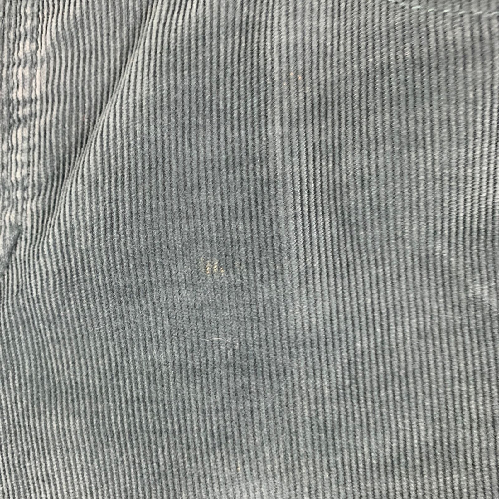 Size 30 Blue Corduroy Cotton Elastane Narrow Casual Pants