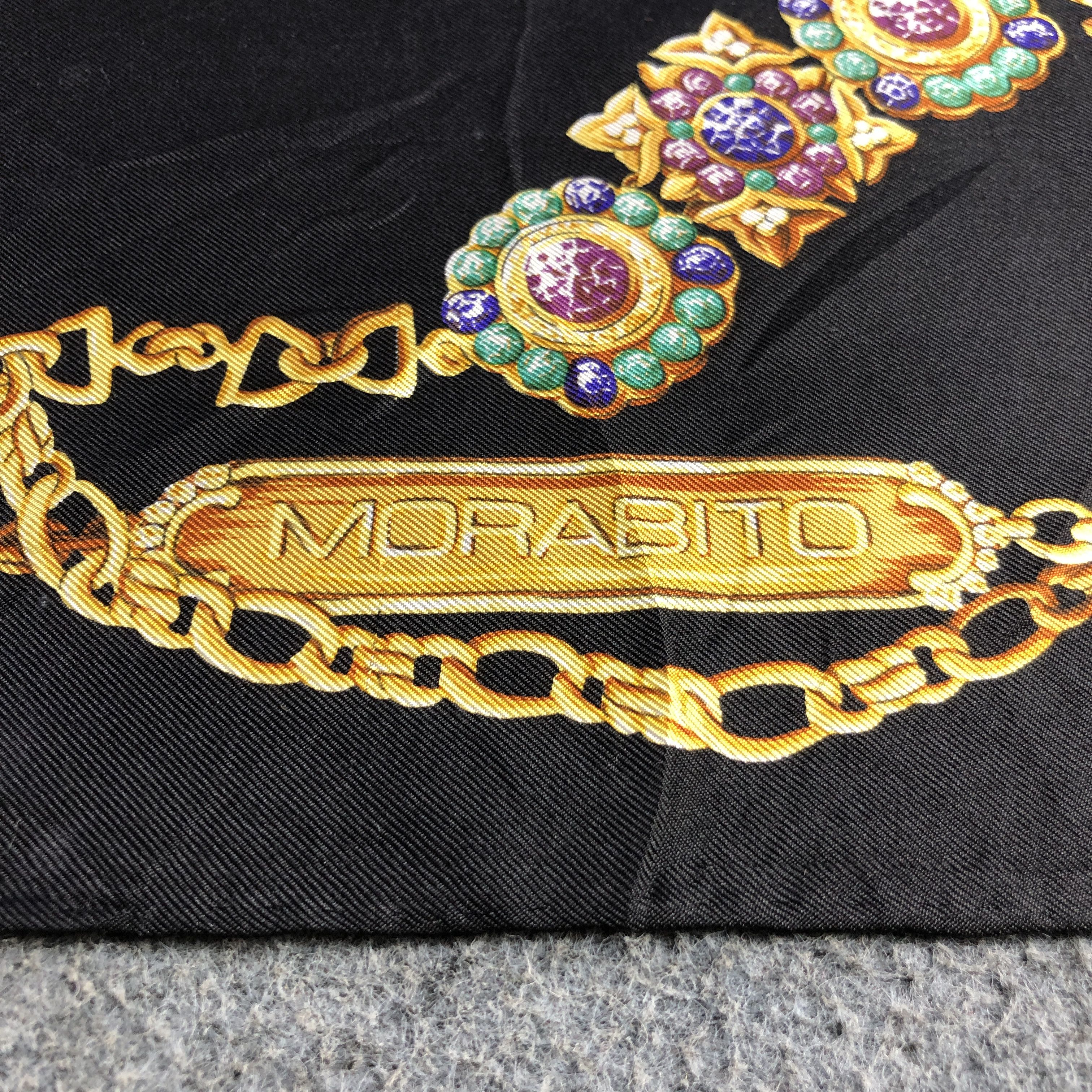 Vintage Pascal Morabito Gold Chains Hand Rolled Silk Scarf M1320 Size ONE SIZE - 4 Thumbnail