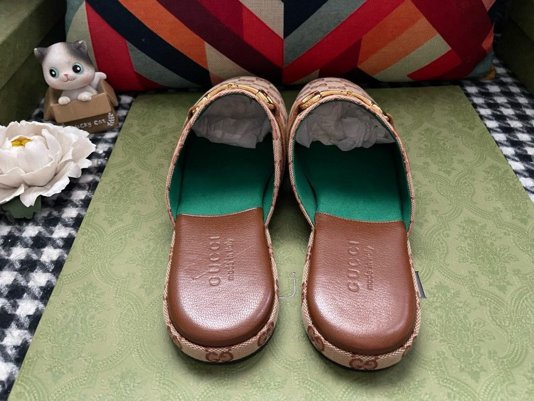 Gucci Brown Pericle GG Horsebit Slip-on Shoes Size US 9 / EU 42 - 7 Thumbnail