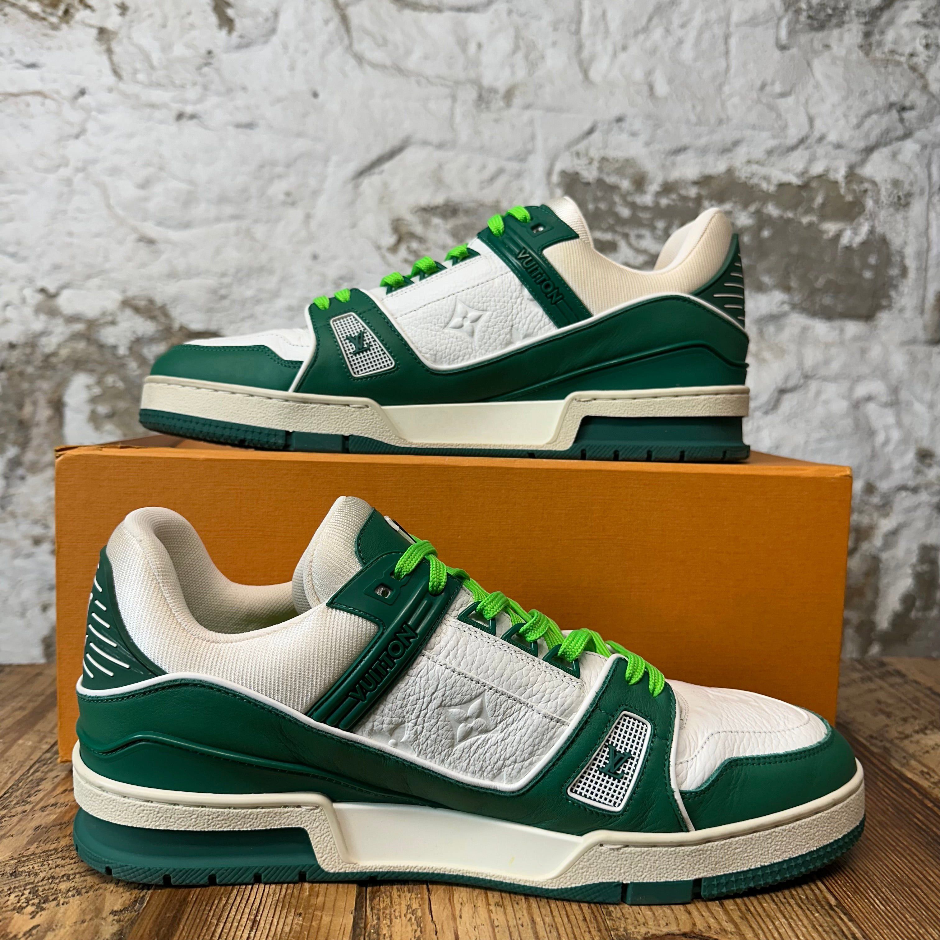 Louis Vuitton Louis Vuitton Green White Trainer Sneaker Sz 10.5 (9LV) Size US 10.5 / EU 43-44 - 2 Thumbnail