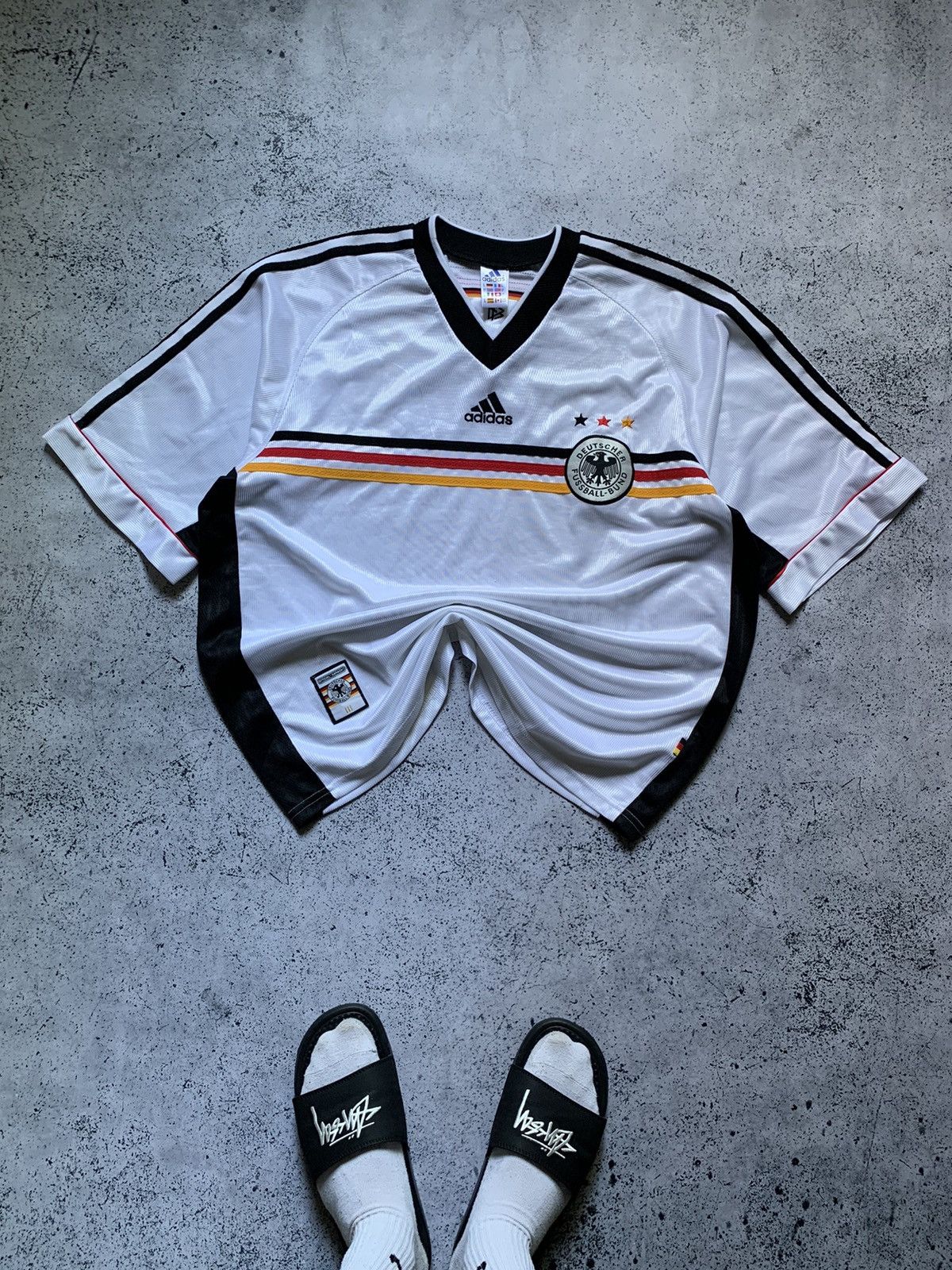 Adidas RARE🔥 1998/99 Adidas Germany Soccer Jersey Vintage T-shirt Size US XL / EU 56 / 4 - 2 Thumbnail