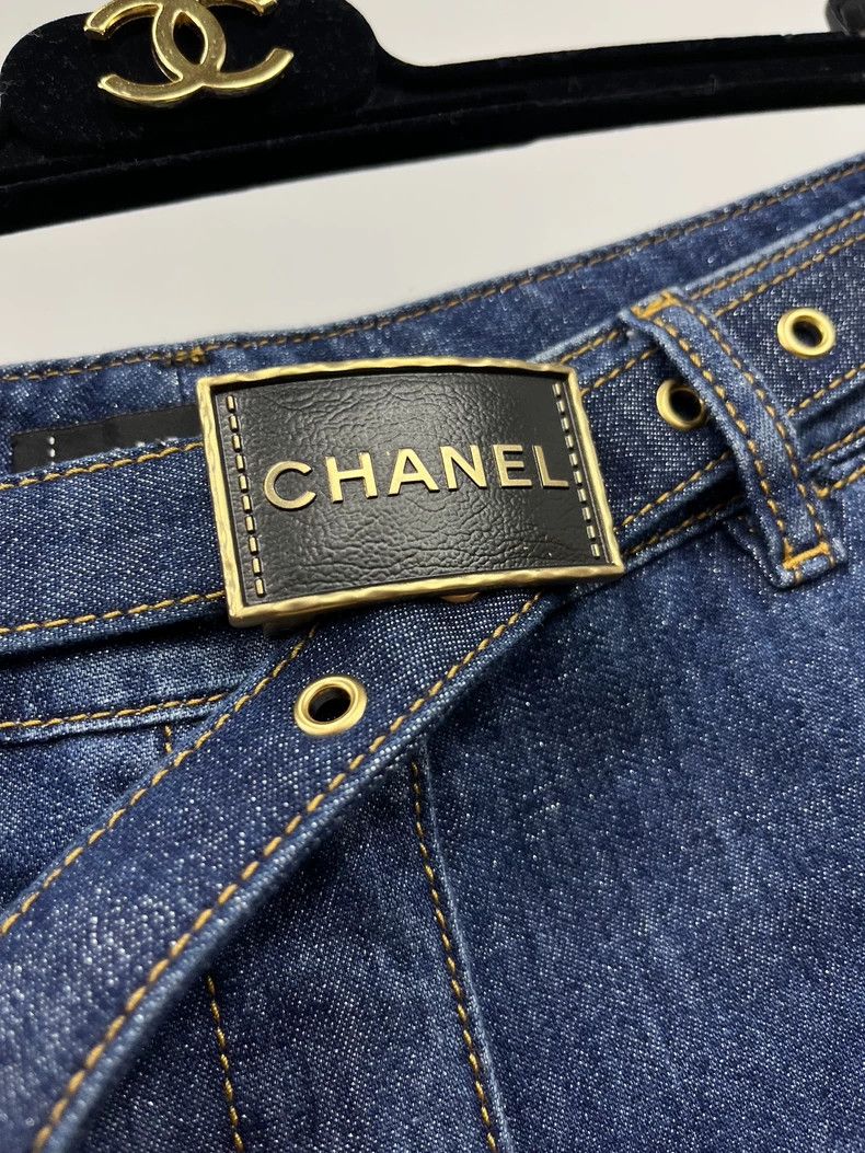 Chanel Chanel 23S blue wide-leg jeans Size 42" / US 20 - 2 Thumbnail
