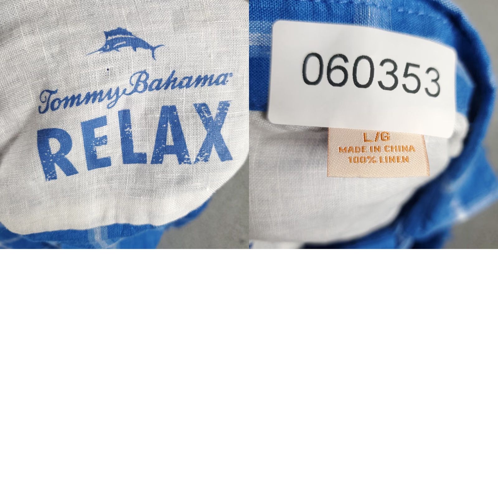 Tommy Bahama Tommy Bahama Shirt Mens Size Large Blue Linen Check Casual Button Up Long Sleeve Size US L / EU 52-54 / 3 - 8 Thumbnail