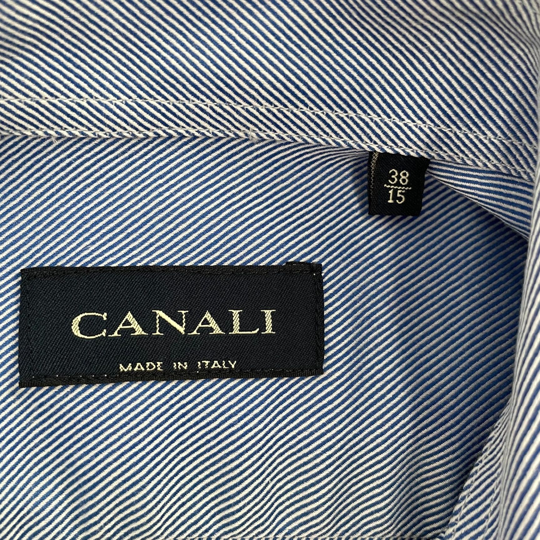 Canali VINTAGE Canali Shirt Adult 15/38 Blue Button Up Dress Shirt French Cuff Mens M Size 40R - 5 Thumbnail