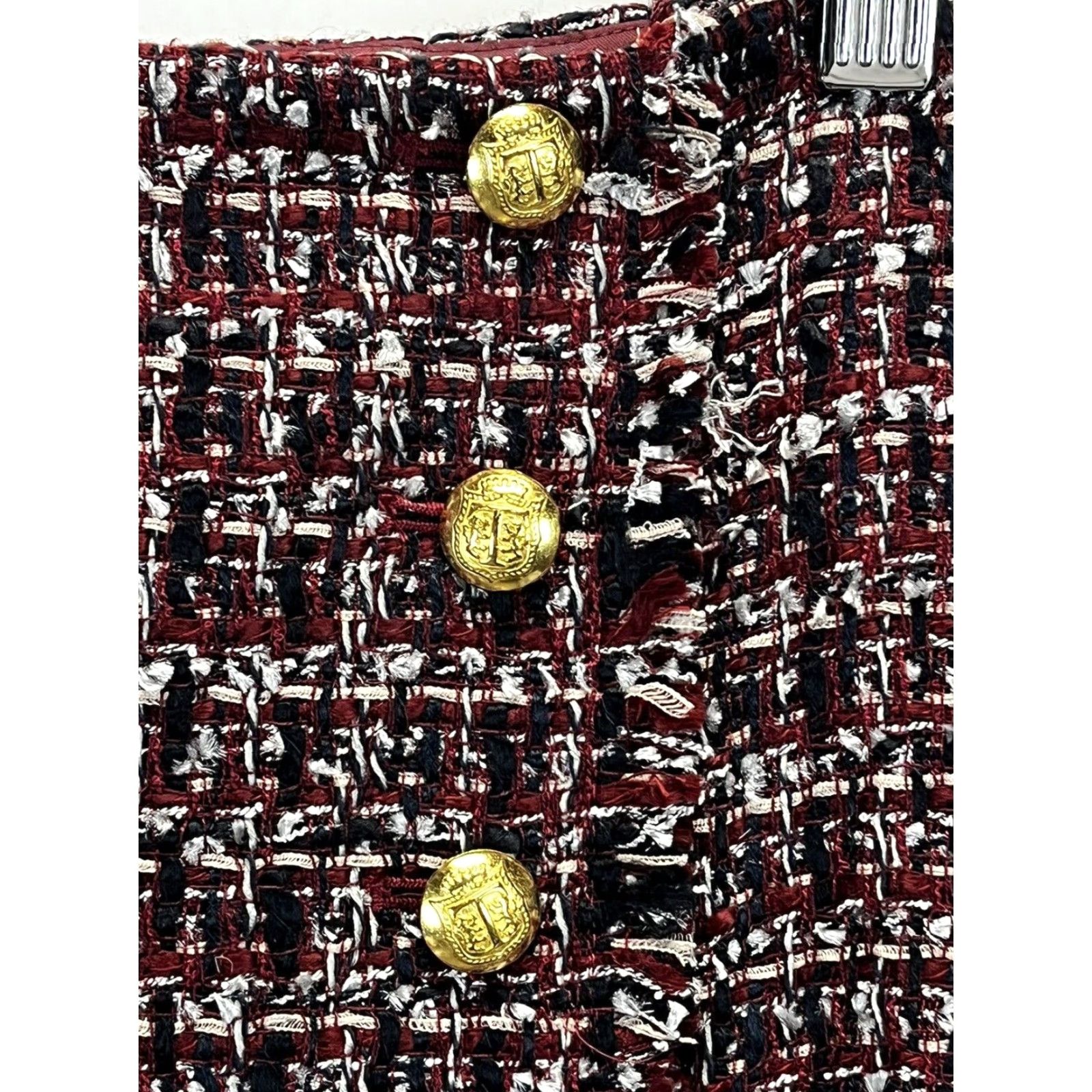 Talbots Talbots Tweed Skirt 16P Petite Gold Buttons Lined Career Business Work Wear NEW! Size 38" / US 16 / IT 52 - 4 Thumbnail