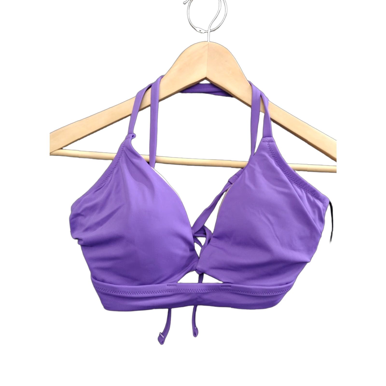Vintage Shade & Shore Bikini Top Purple Keyhole Spaghetti Padded 34D Women Adult Regular XS-34? Size XXS / US 00 / IT 34 - 1 Thumbnail