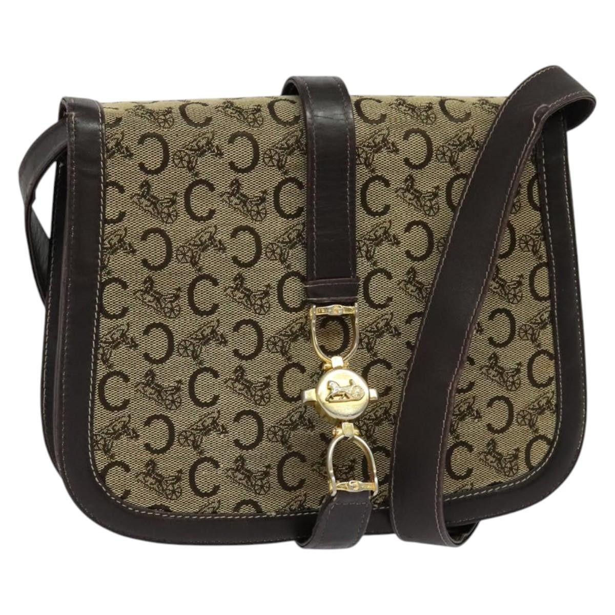 Celine CELINE C Sulky Shoulder Bag Canvas Brown Gold Size ONE SIZE - 1 Thumbnail